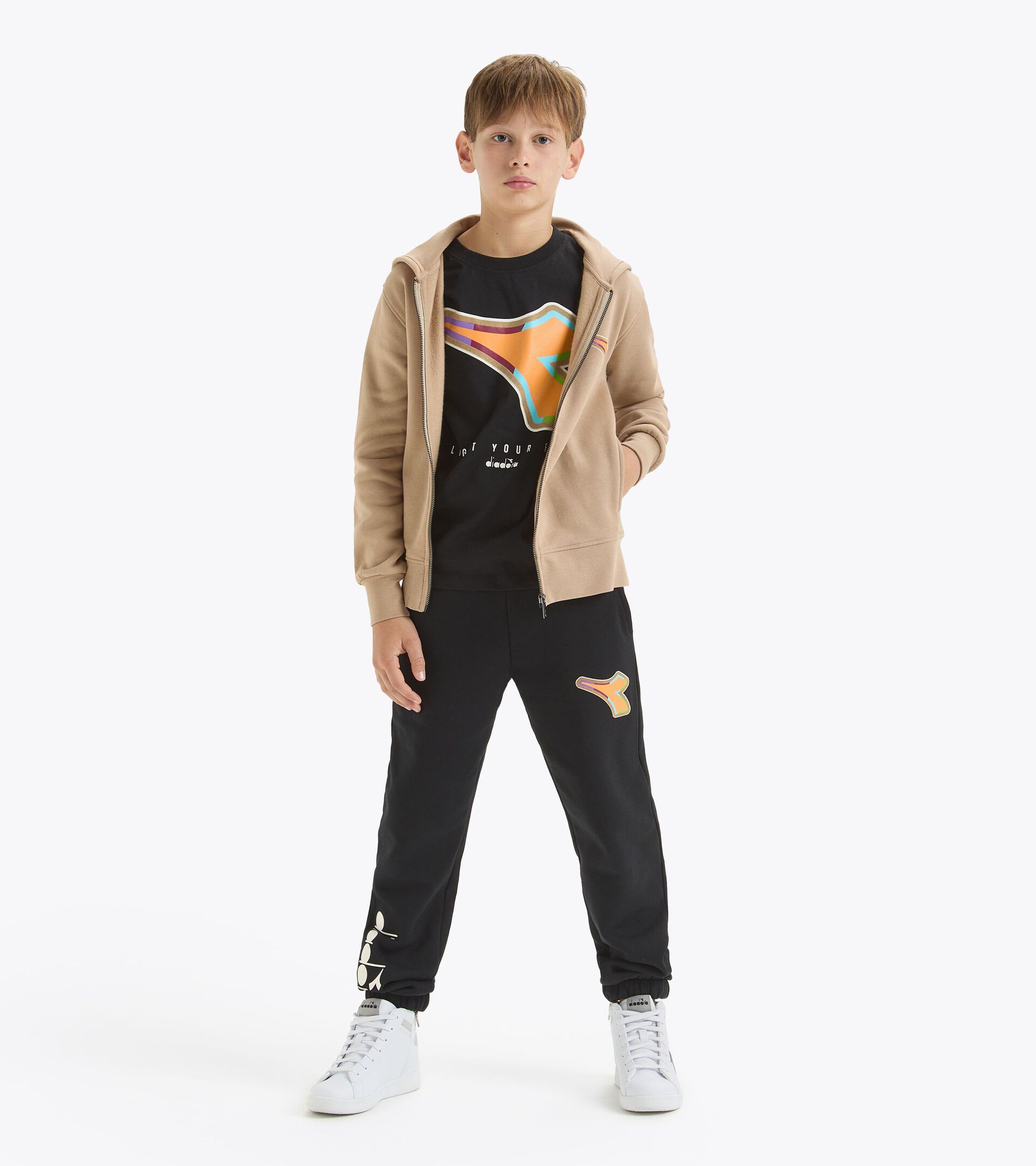 Sweatshirt mit Reißverschluss - Jungen JB.HOODIE FZ BOLD LOGO BUTTERKEKS - Diadora
