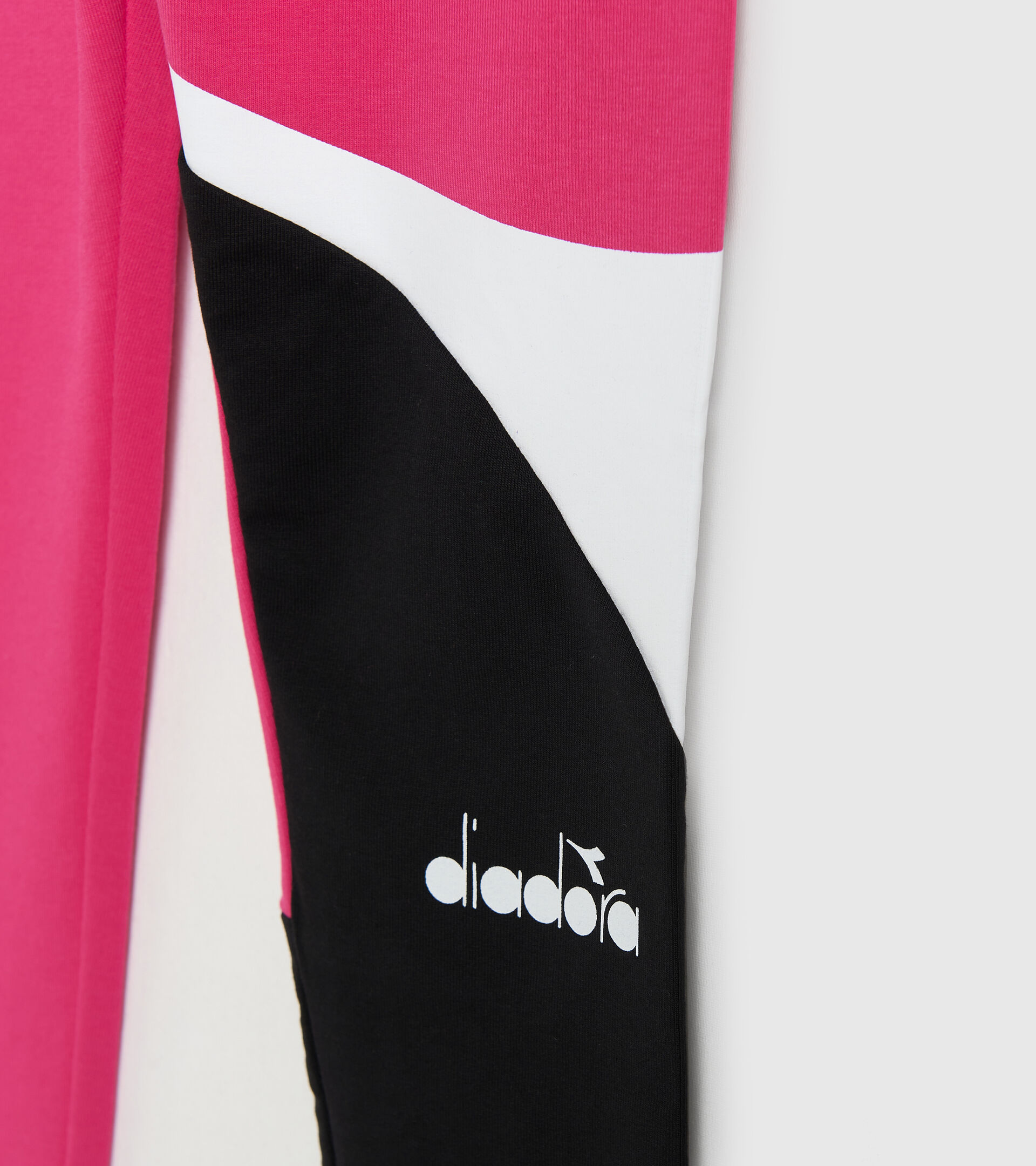 Stretch cotton terrycloth sports leggings - Girls JG.LEGGINGS POWER LOGO SHOCKING PINK - Diadora