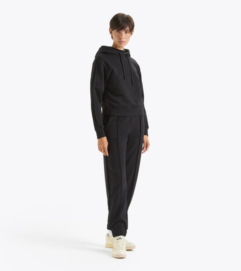 Unbrushed cotton tracksuit (hoodie and trousers) - Women L. HOODIE ATHLETIC LOGO TRACKSUIT black  - null