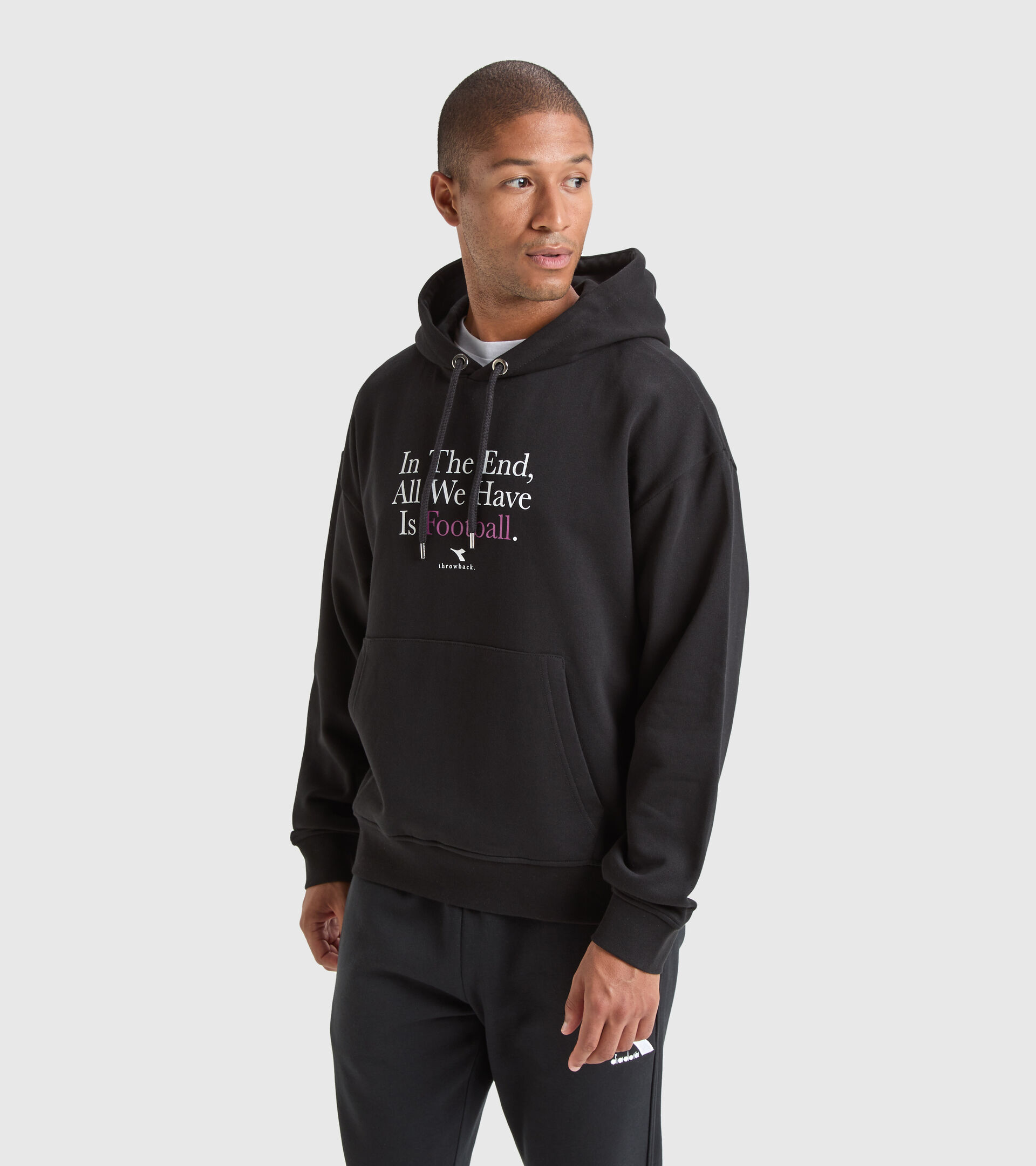 Sweat de sport Throwback - Unisexe HOODIE MESSAGE NOIR - Diadora