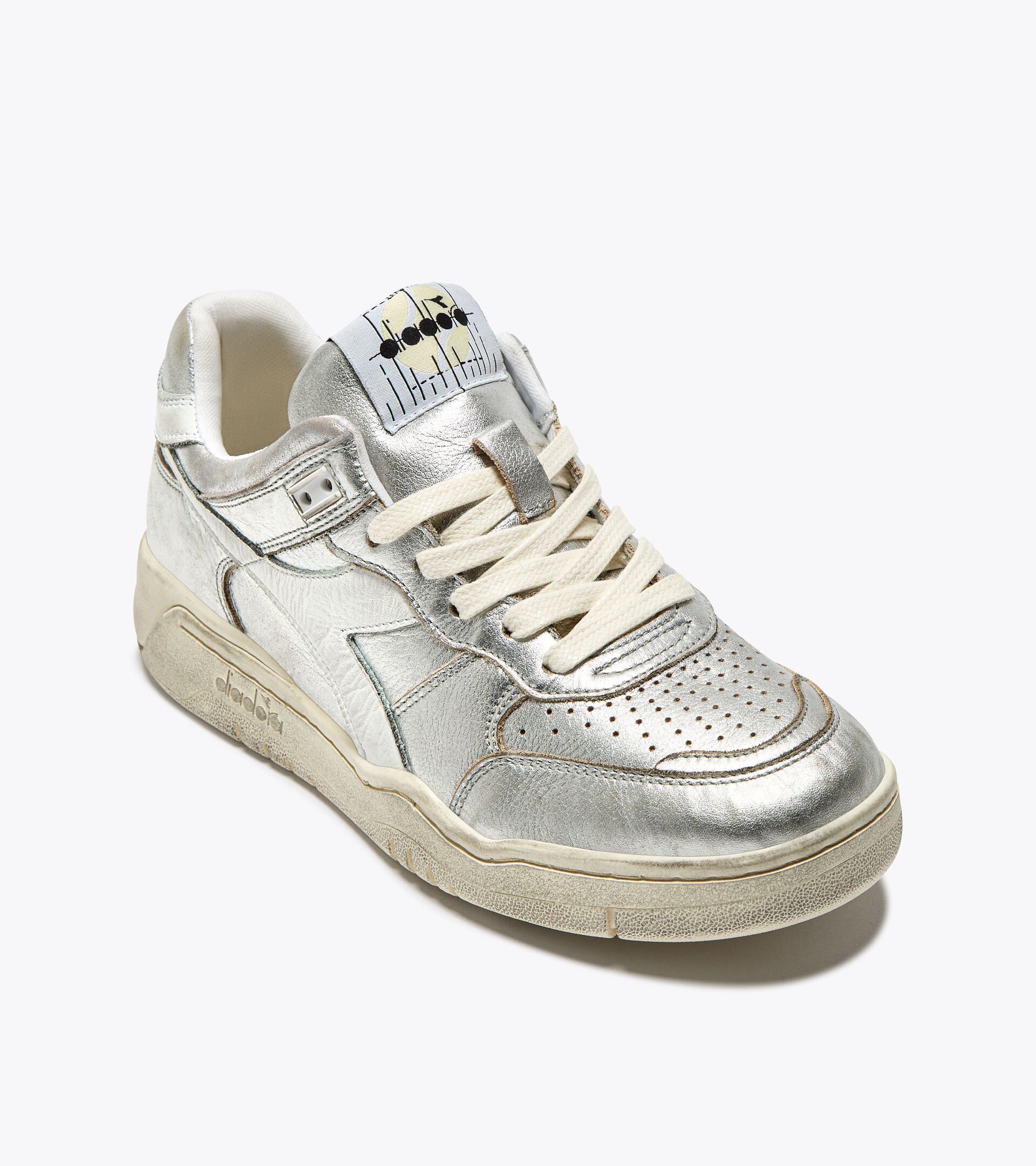 Heritage leather sneaker - Women’s B.560 METALLIC WN WHITE - Diadora