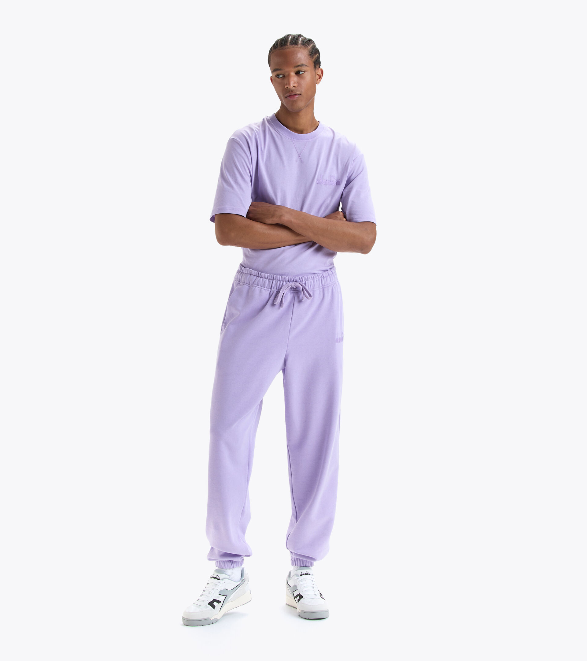 Cotton sweatpants - Gender neutral PANT SPW LOGO PURPLE ROSE - Diadora