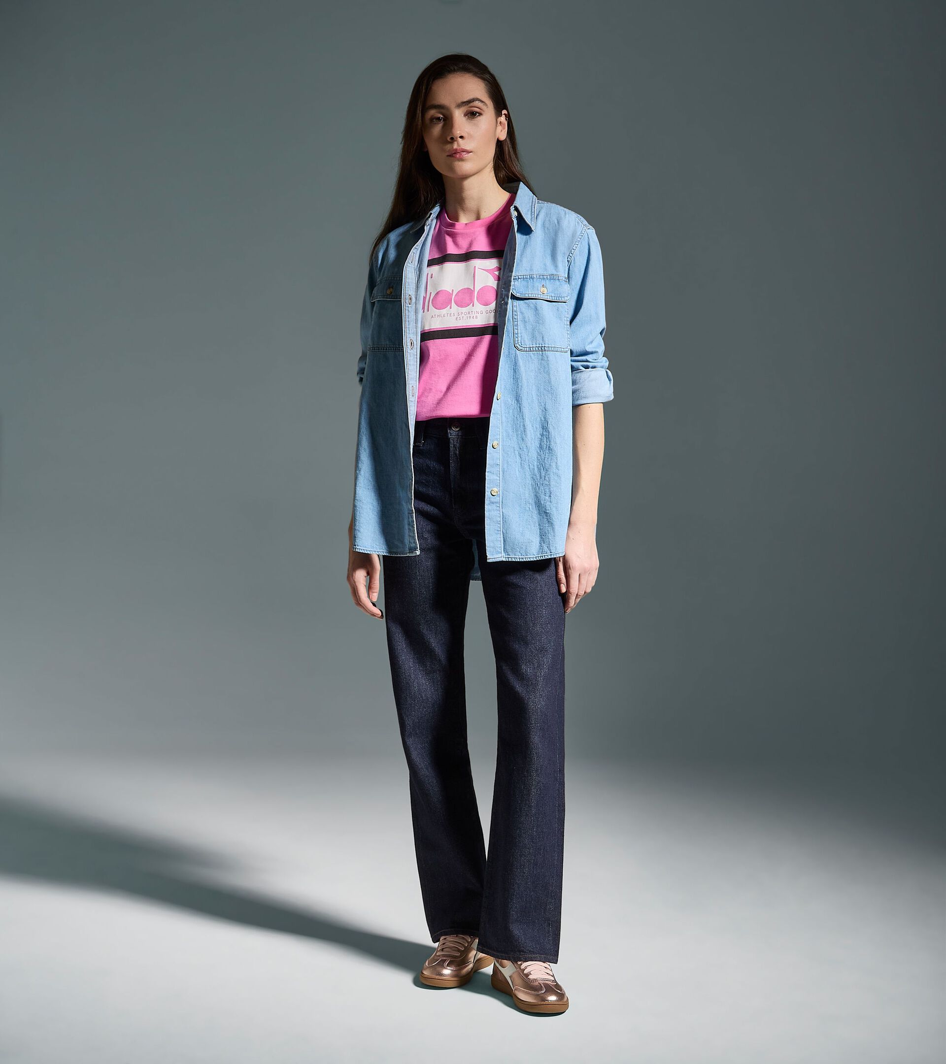 T-shirt - All-Gender
 T-SHIRT SS LOGO WILD PINK - Diadora