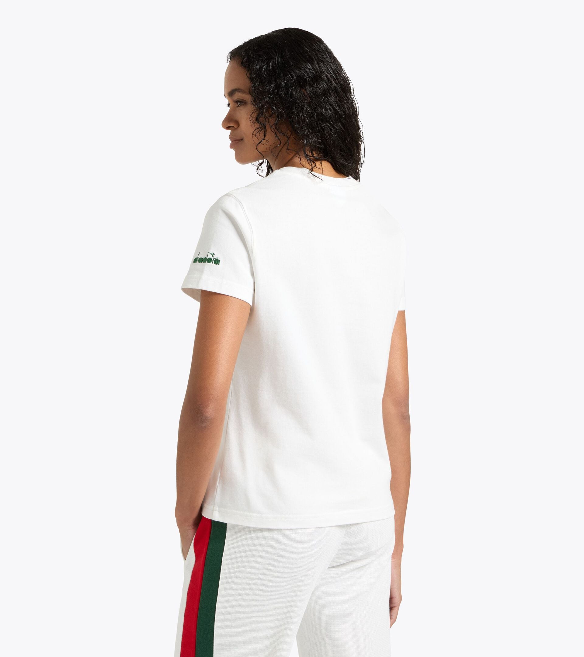 Cotton T-shirt - Made In Italy - Women&rsquo;s L. T-SHIRT SS LEGACY WHITE MILK - Diadora