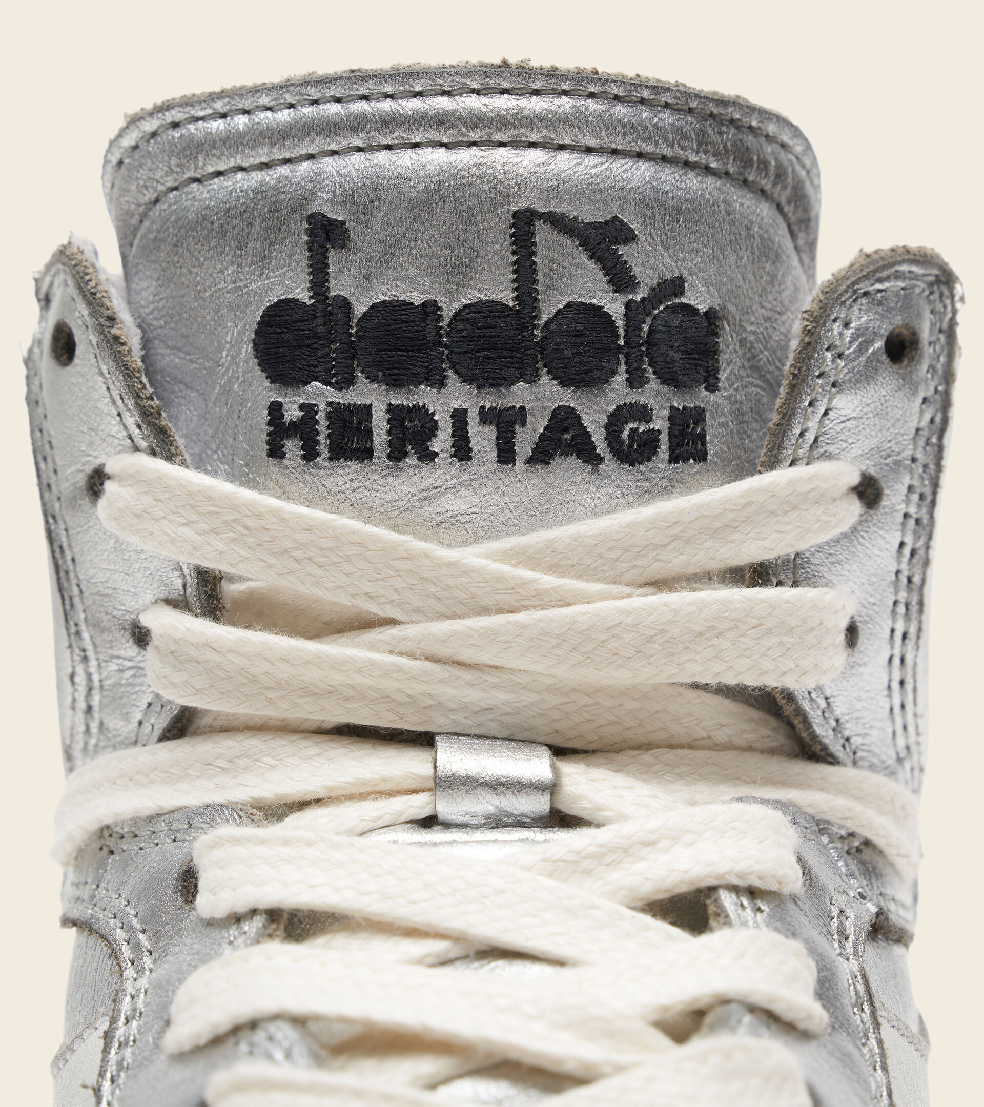 Heritage shoe - Unisex MI BASKET METAL USED SILVER/WHITE/BLACK - Diadora