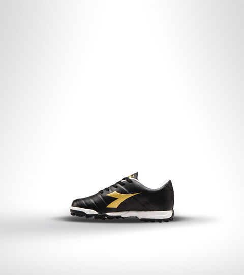 PICHICHI 3 TF JR, SCHWARZ/WEISS/GOLD BRAUN Fußballschuh für harte Böden oder Kunstrasen - Unisex Kind PICHICHI 3 TF JR SCHWARZ/WEISS/GOLD BRAUN - Diadora