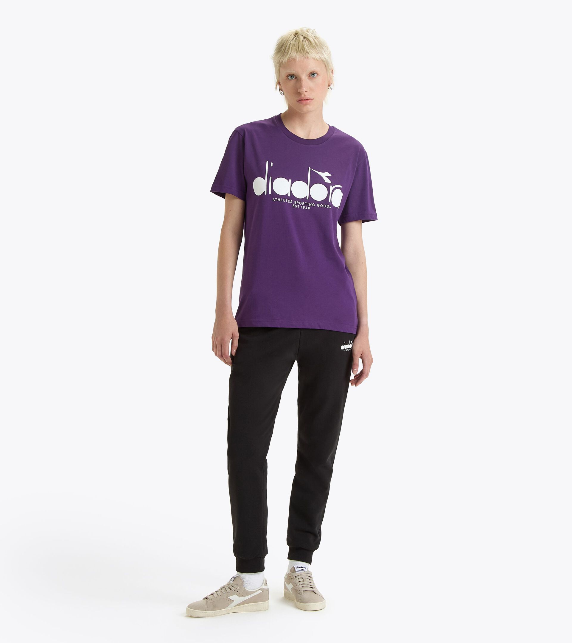 T-shirt - All-Gender T-SHIRT SS LOGO VIOLET JEWEL - Diadora