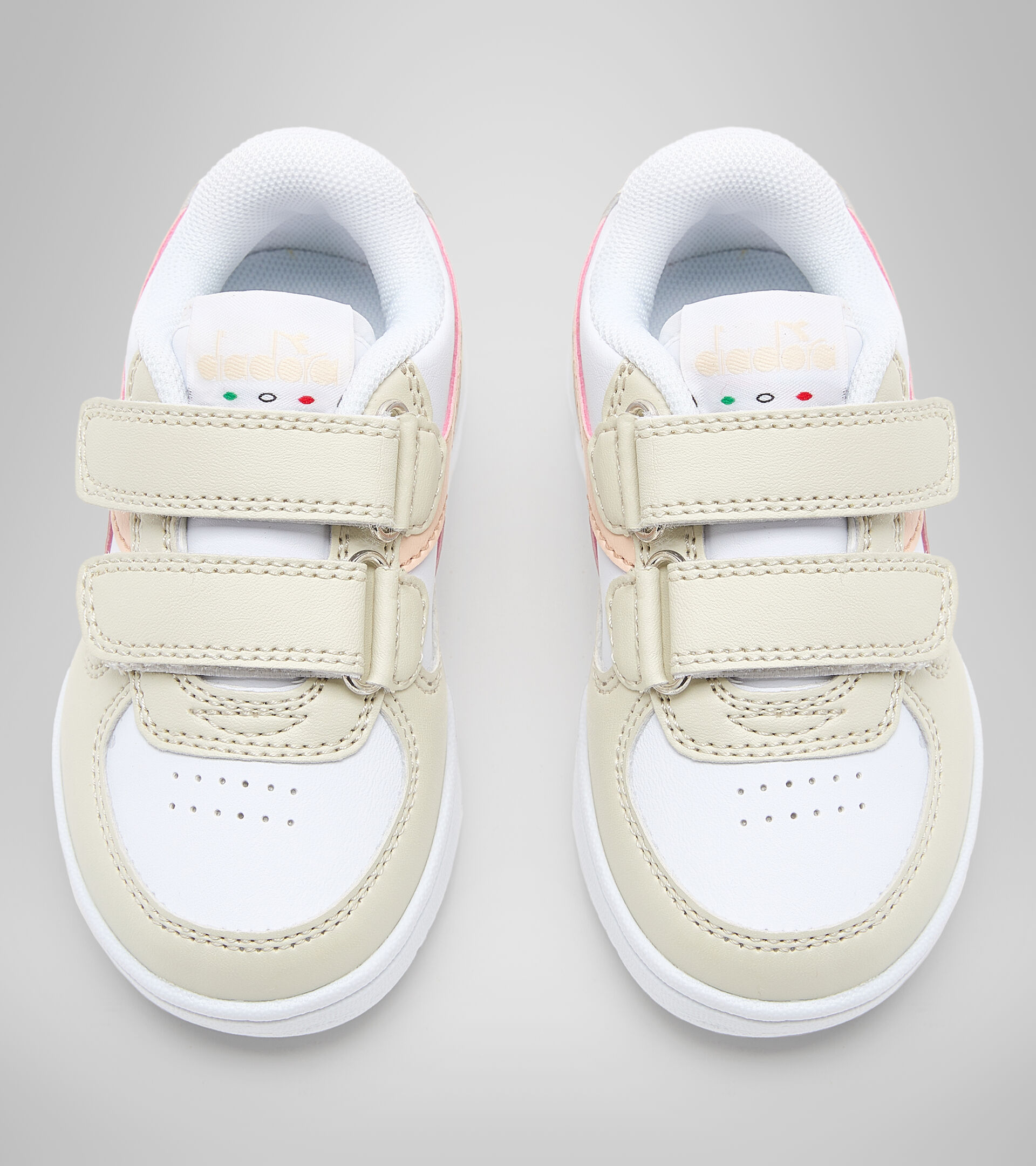 Sports shoes - Toddlers 1-4 years RAPTOR LOW TD WHITE BONE/PASTEL ROSE TAN - Diadora