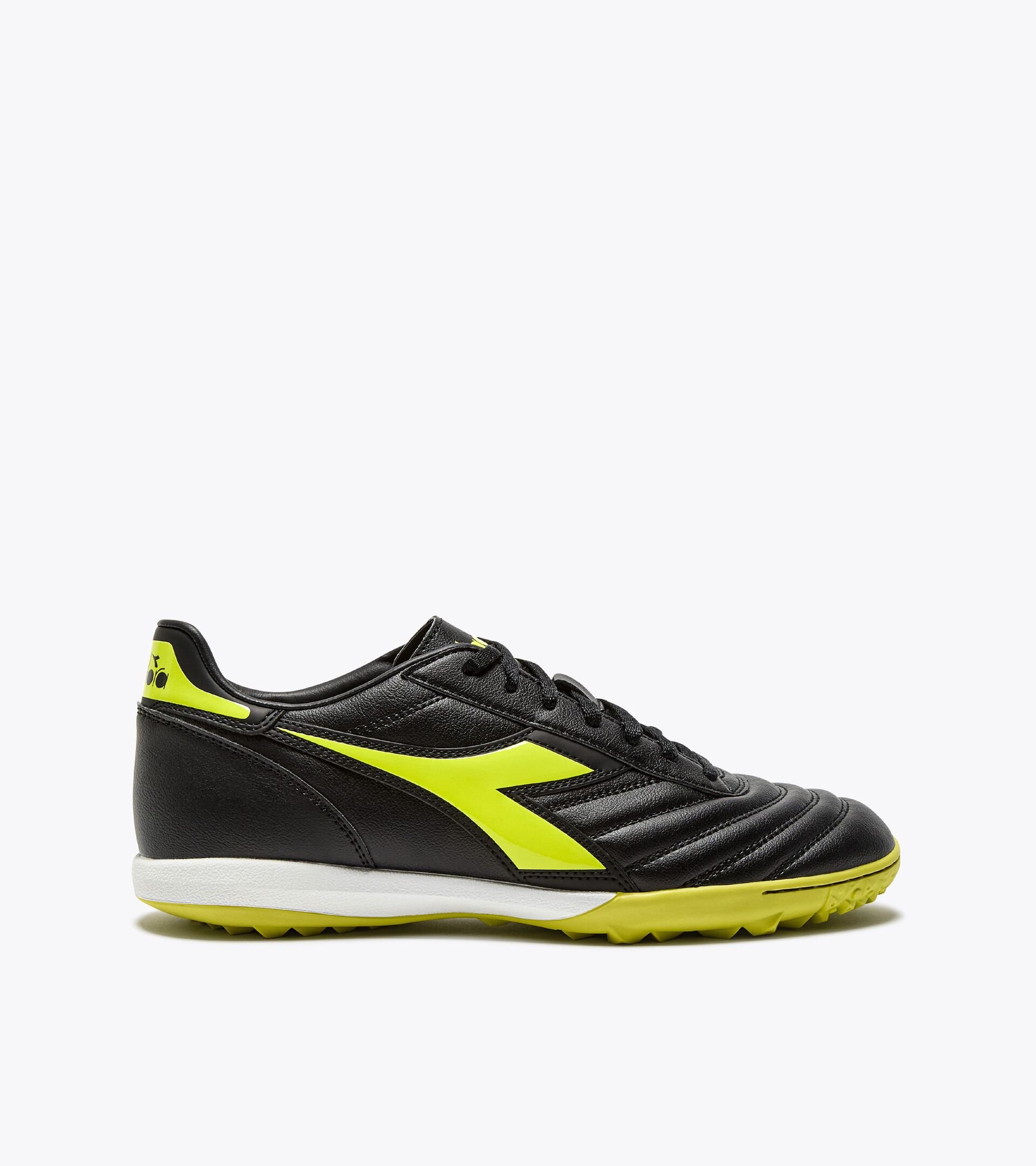 Chaussures de football pour terrains synth&eacute;tiques - Homme BRASIL ICON R TFR NOIR/JAUNE FLUO DIA - Diadora