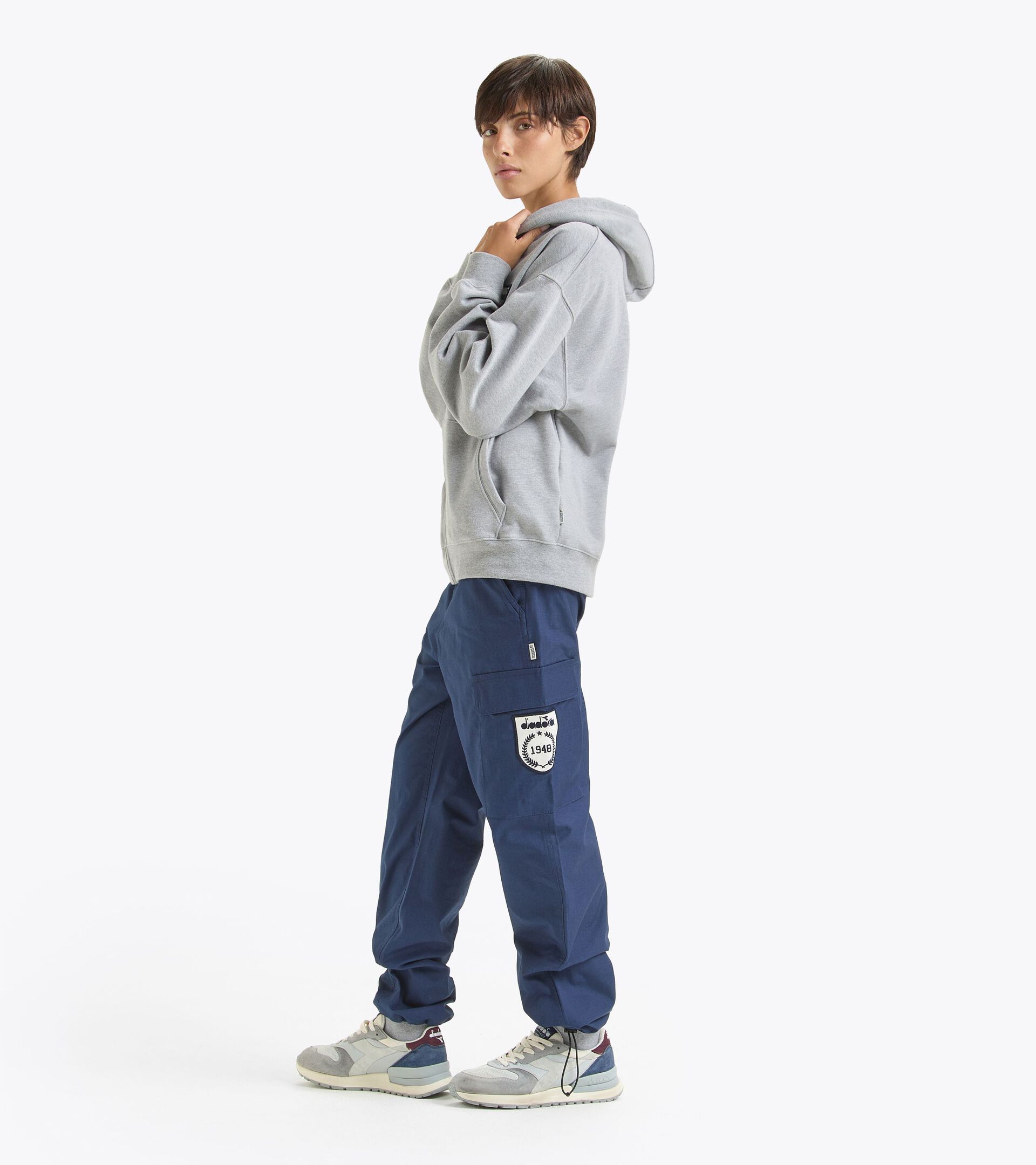 Sporty hoodie - Made in italy - Gender Neutral HOODIE FZ LEGACY HIGH RISE MELANGE - Diadora