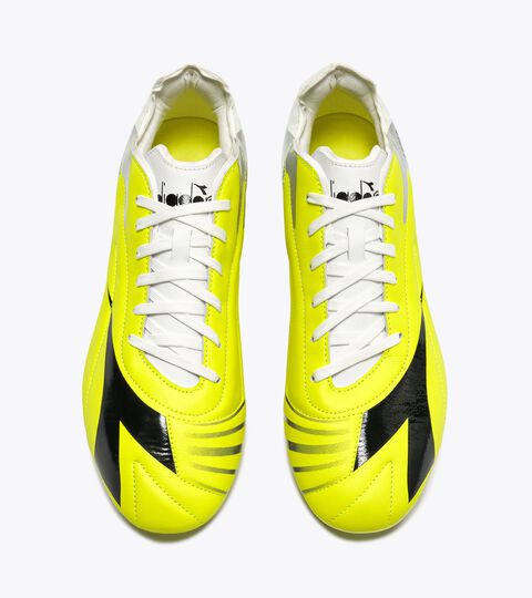 Chaussures de football en cuir pour terrains compacts - Pour tous les genres MAXIMUS ICON LT SLP12 JAUNE FLUO/NOIR/BLANC - Diadora