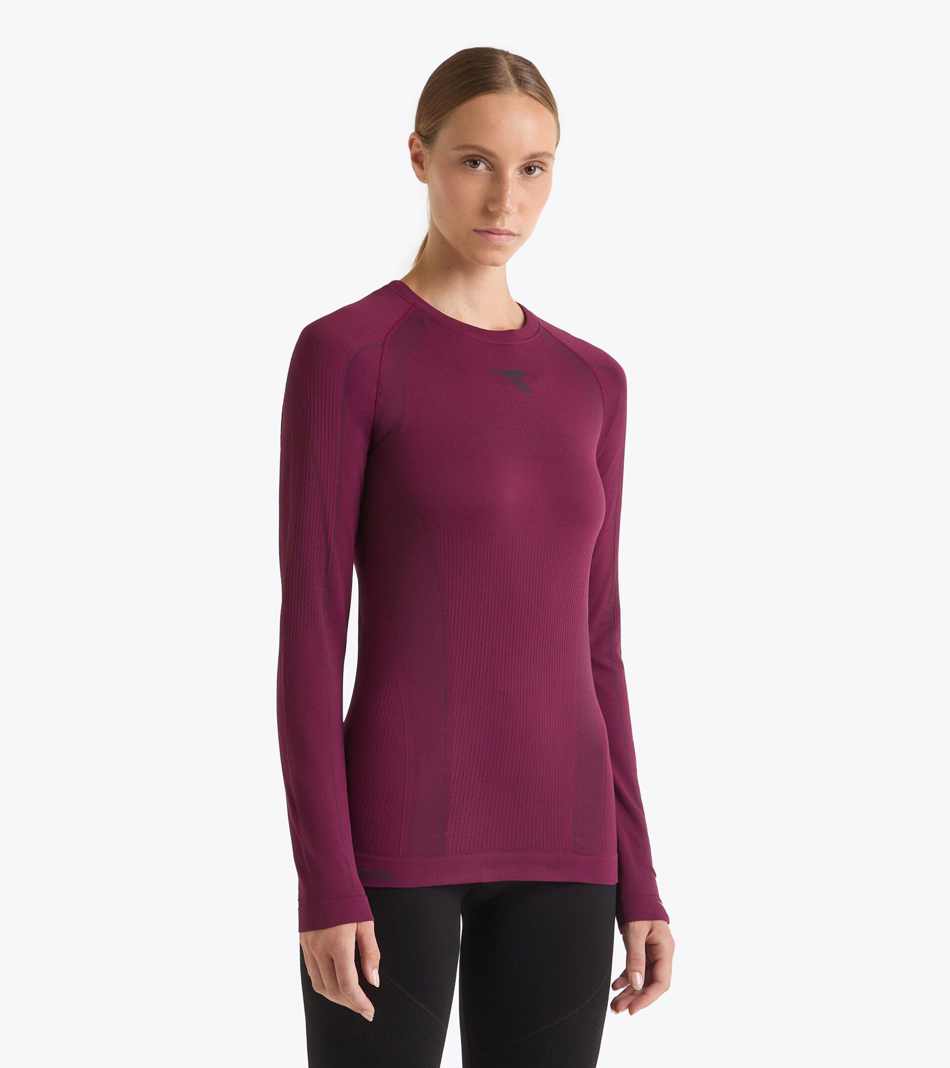 Made In Italy technical shirt - Running - Women’s
 L. LS T-SHIRT STRATOZERO MAROON BANNER - Diadora