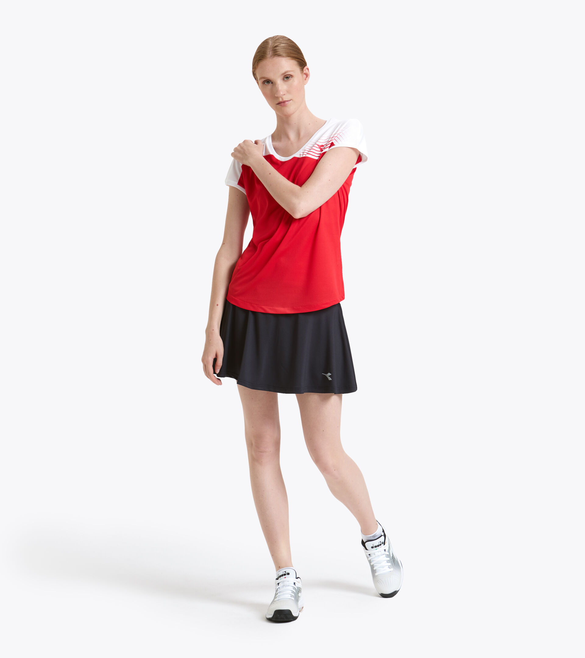 Camiseta de tenis - Mujer L. T-SHIRT COURT ROJO TOMATE - Diadora