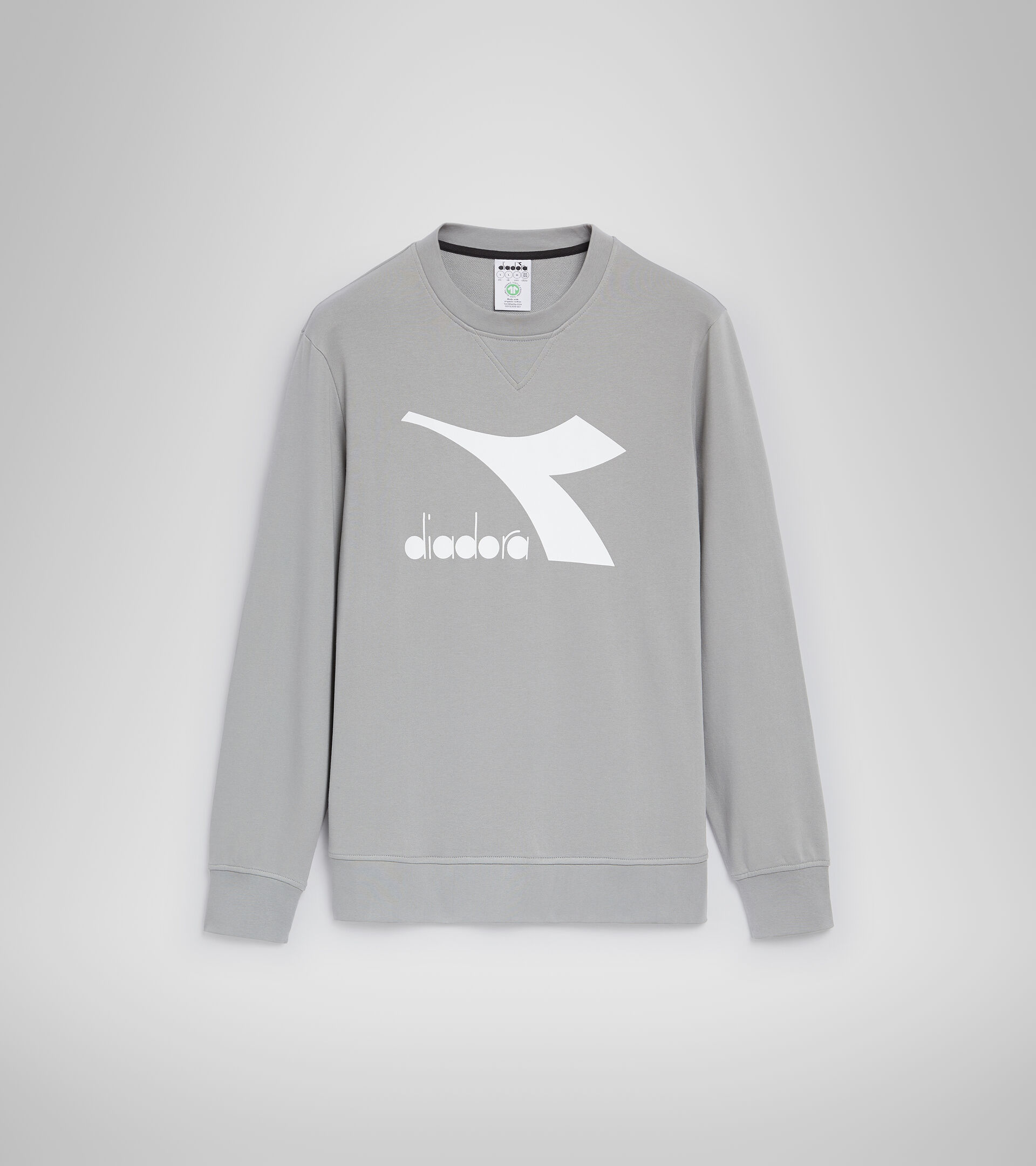 Crew-neck sweatshirt - Men SWEATSHIRT CREW LOGO CHROMIA GRAY MOUSE - Diadora