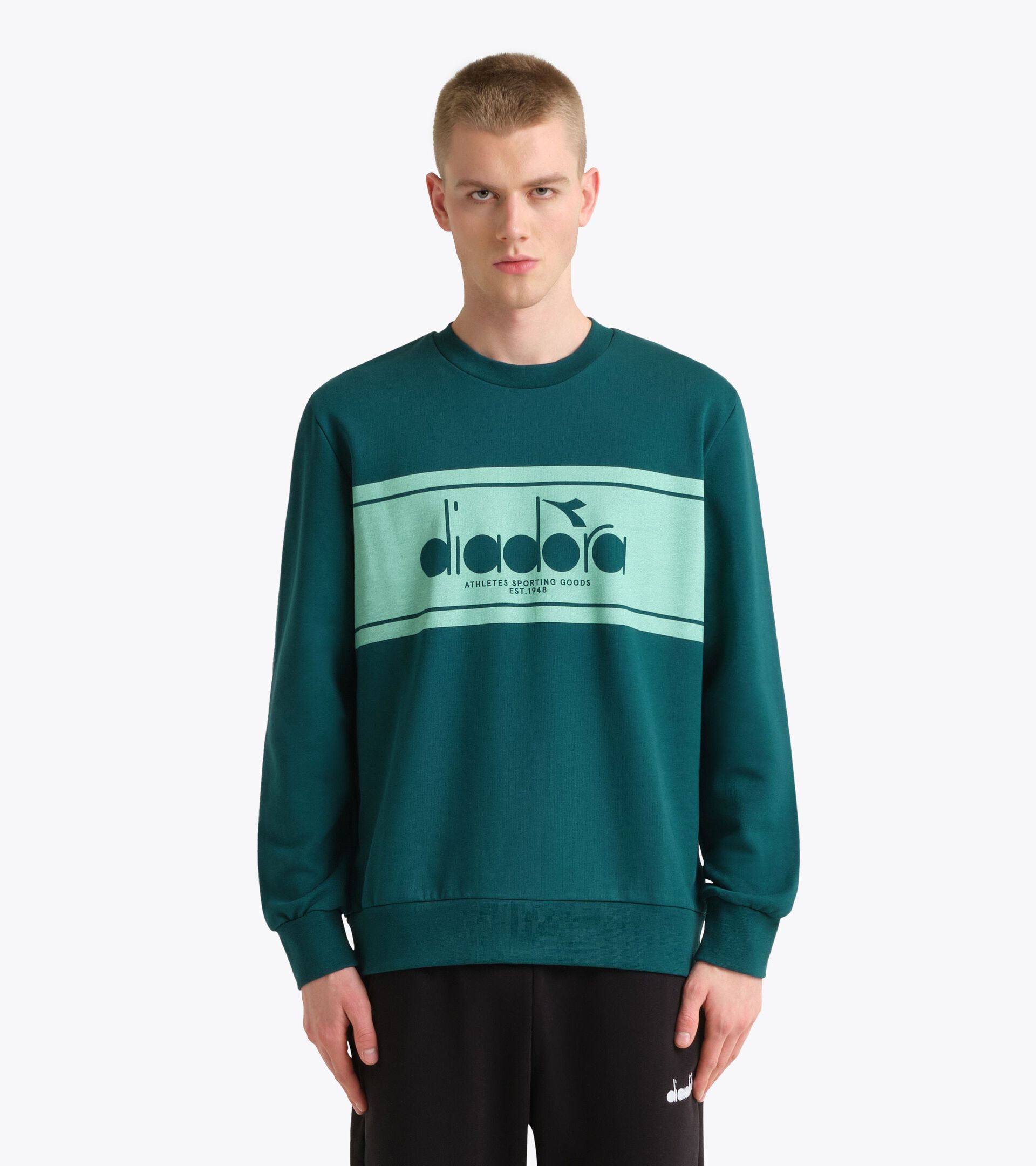 Cotton crewneck - All-Gender SWEATSHIRT CREW LOGO SPRUCE GREEN - Diadora