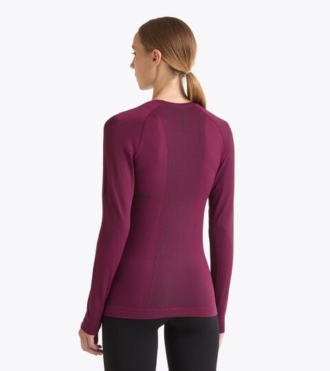 Made In Italy technical shirt - Running - Women&rsquo;s
 STRATOZERO LS T-SHIRT W MAROON BANNER - Diadora