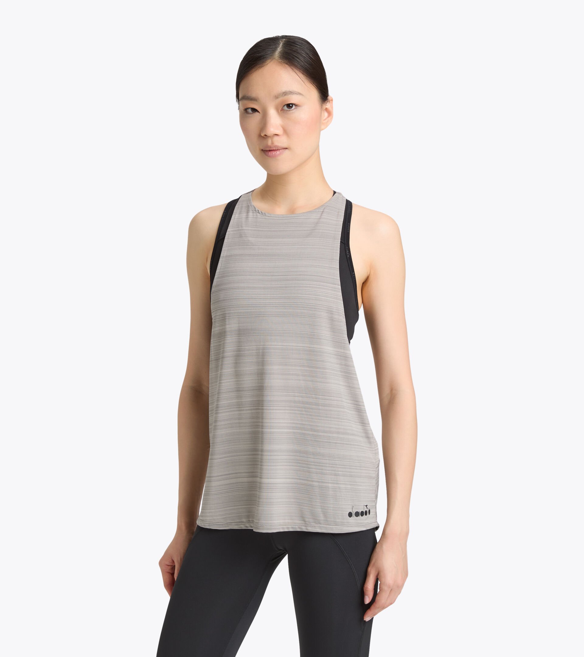 Training top and vest set - Women’s L. DOUBLE TANK BE ONE FT SILVER METALIZED - Diadora