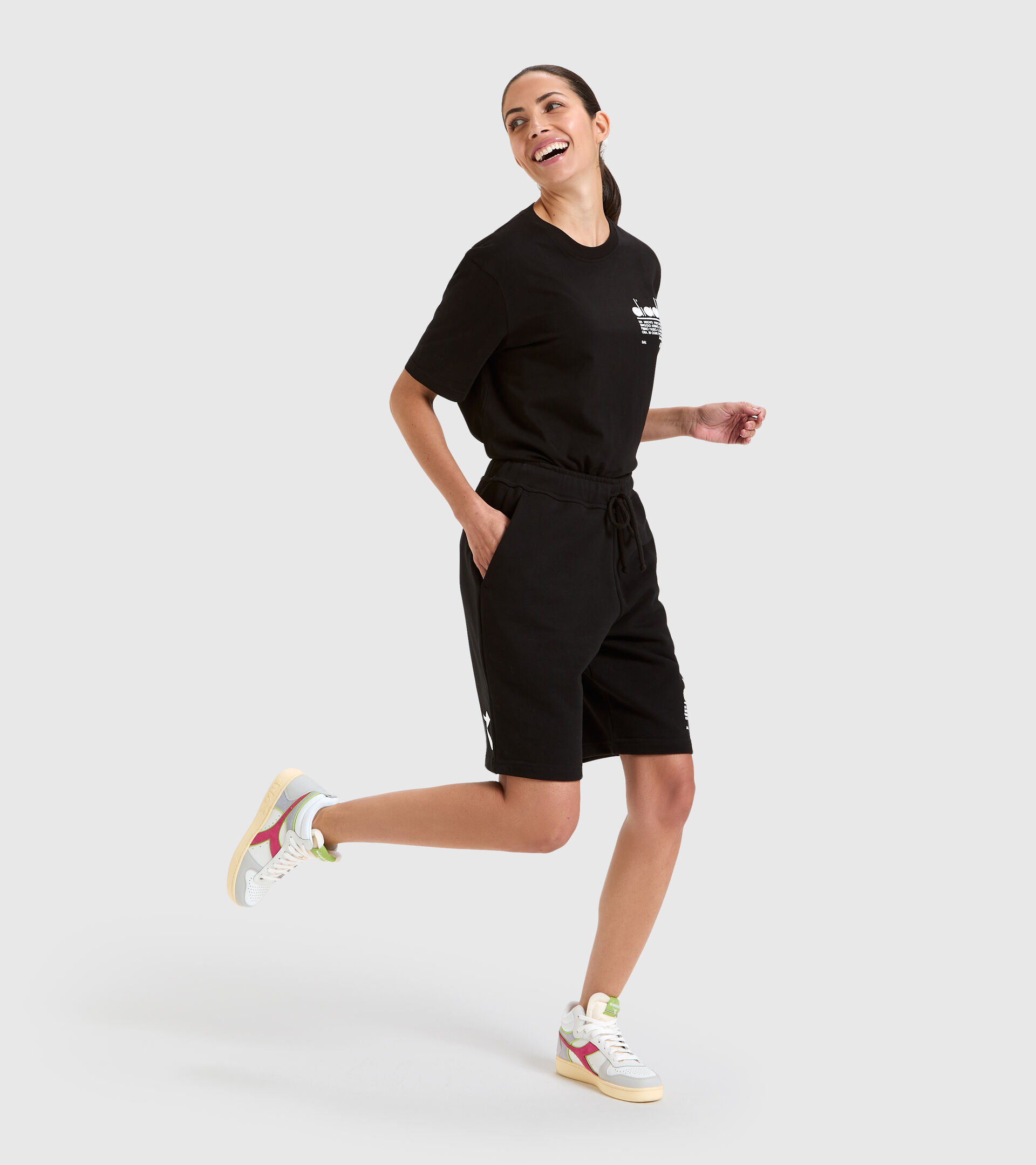 Cotton shorts - Unisex BERMUDA MANIFESTO BLACK - Diadora