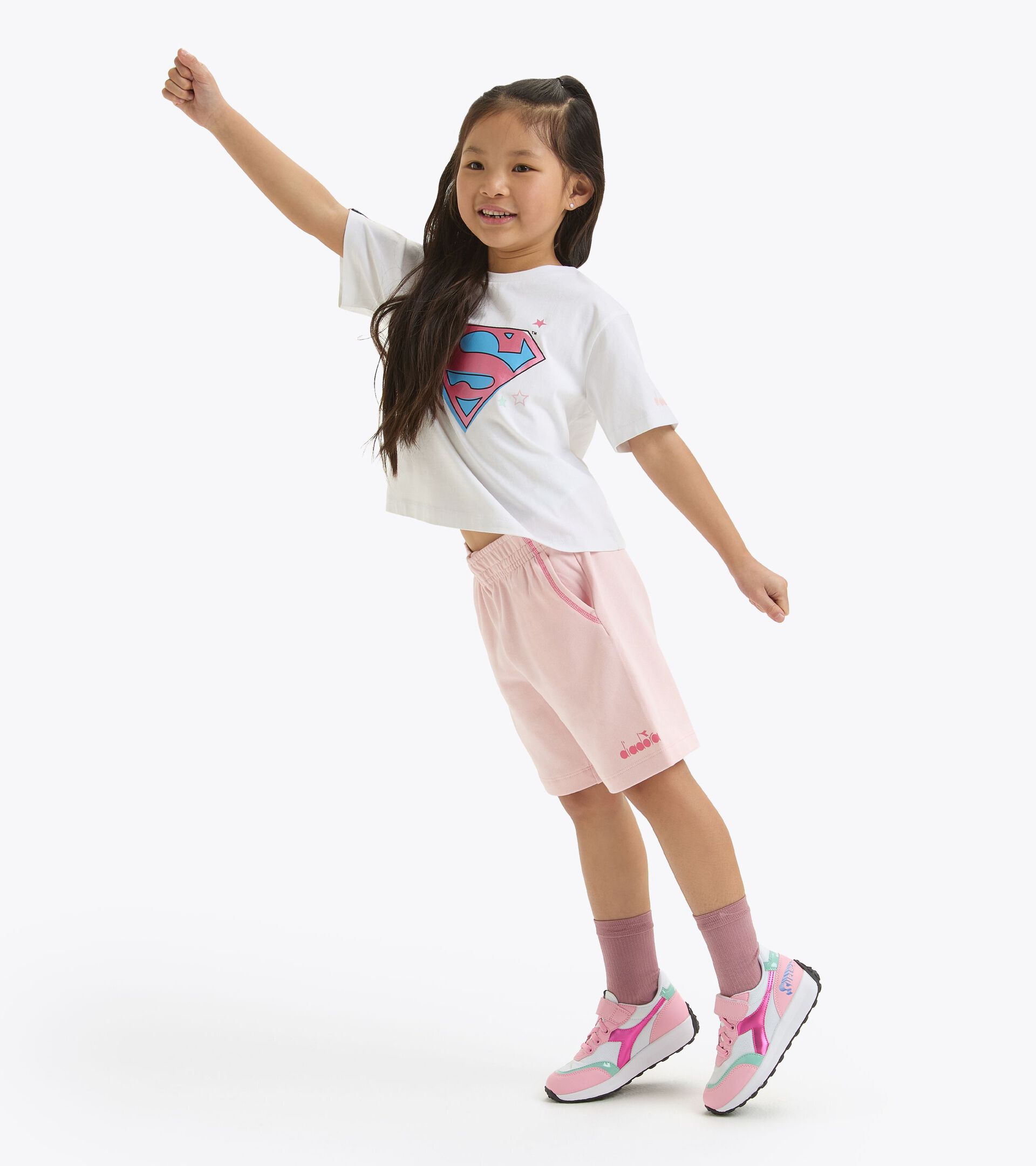 Superheroine T-shirt - Girl JG.T-SHIRT SS SUPERGIRL OPTICAL WHITE - Diadora