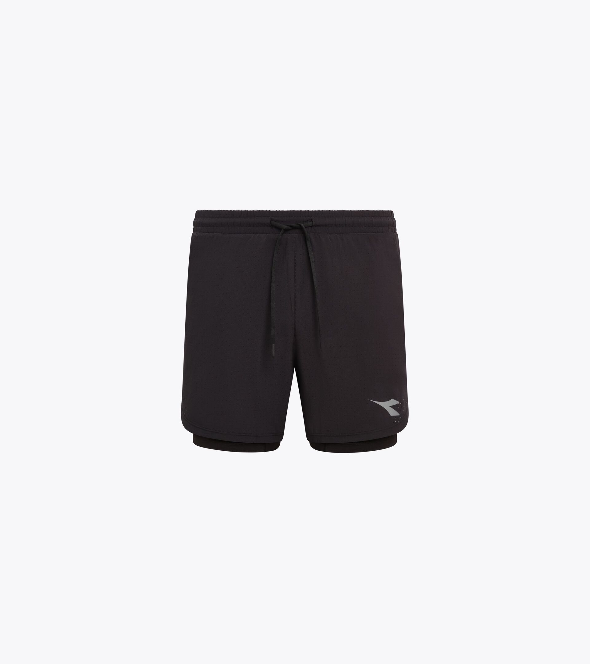 2-in-1 Running Shorts - Men&rsquo;s SHORTS 2IN1 5 BLACK - Diadora
