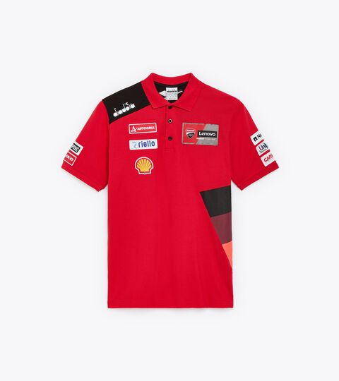 POLO DUCATI REPLICA MGP23, DUCATI MGP RED/BLACK Sporty Ducati 23 MotoGP Polo - Men’s POLO DUCATI REPLICA MGP23 DUCATI MGP RED/BLACK - Diadora