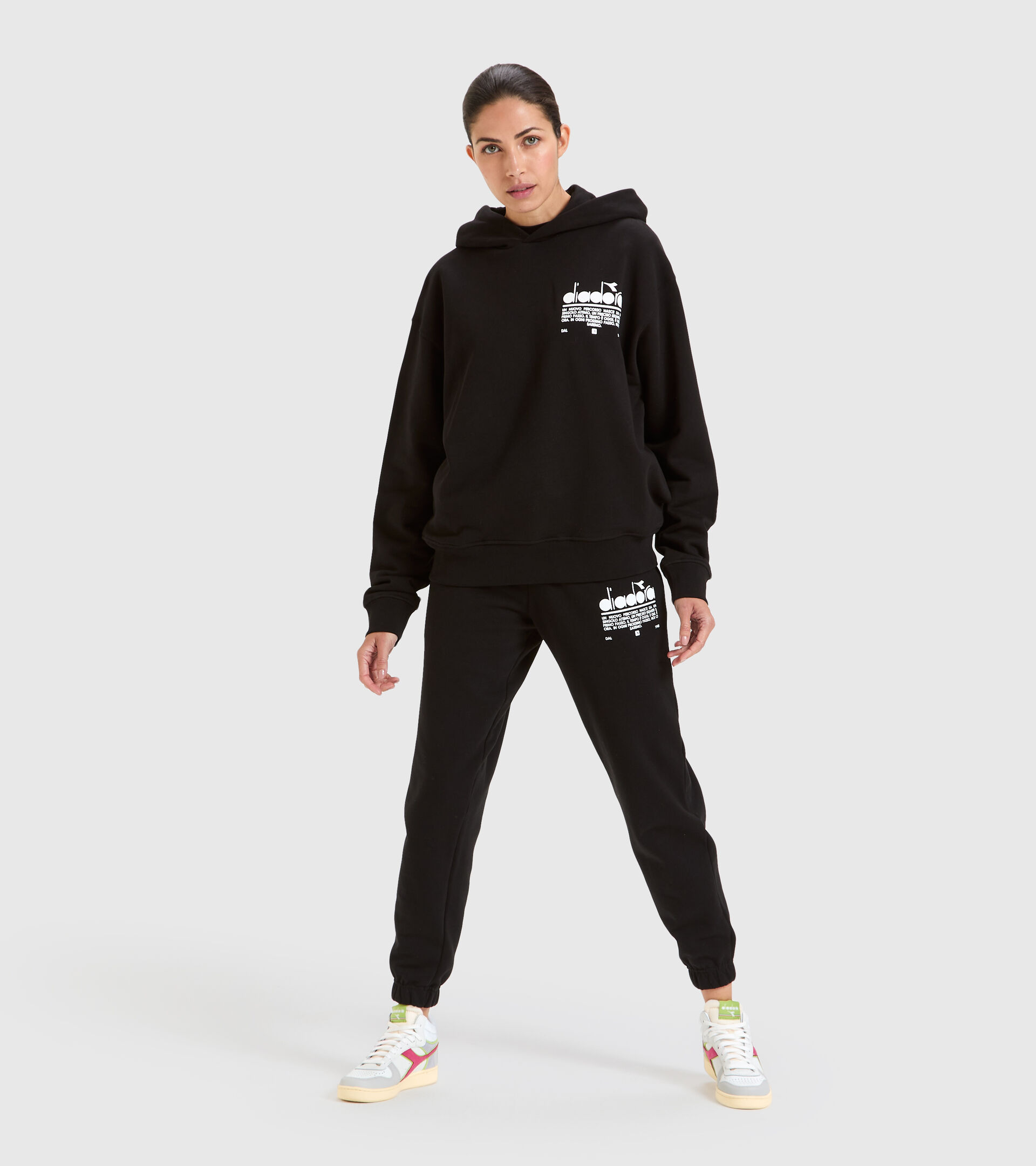 Organic cotton hoodie - Unisex HOODIE MANIFESTO BLACK - Diadora