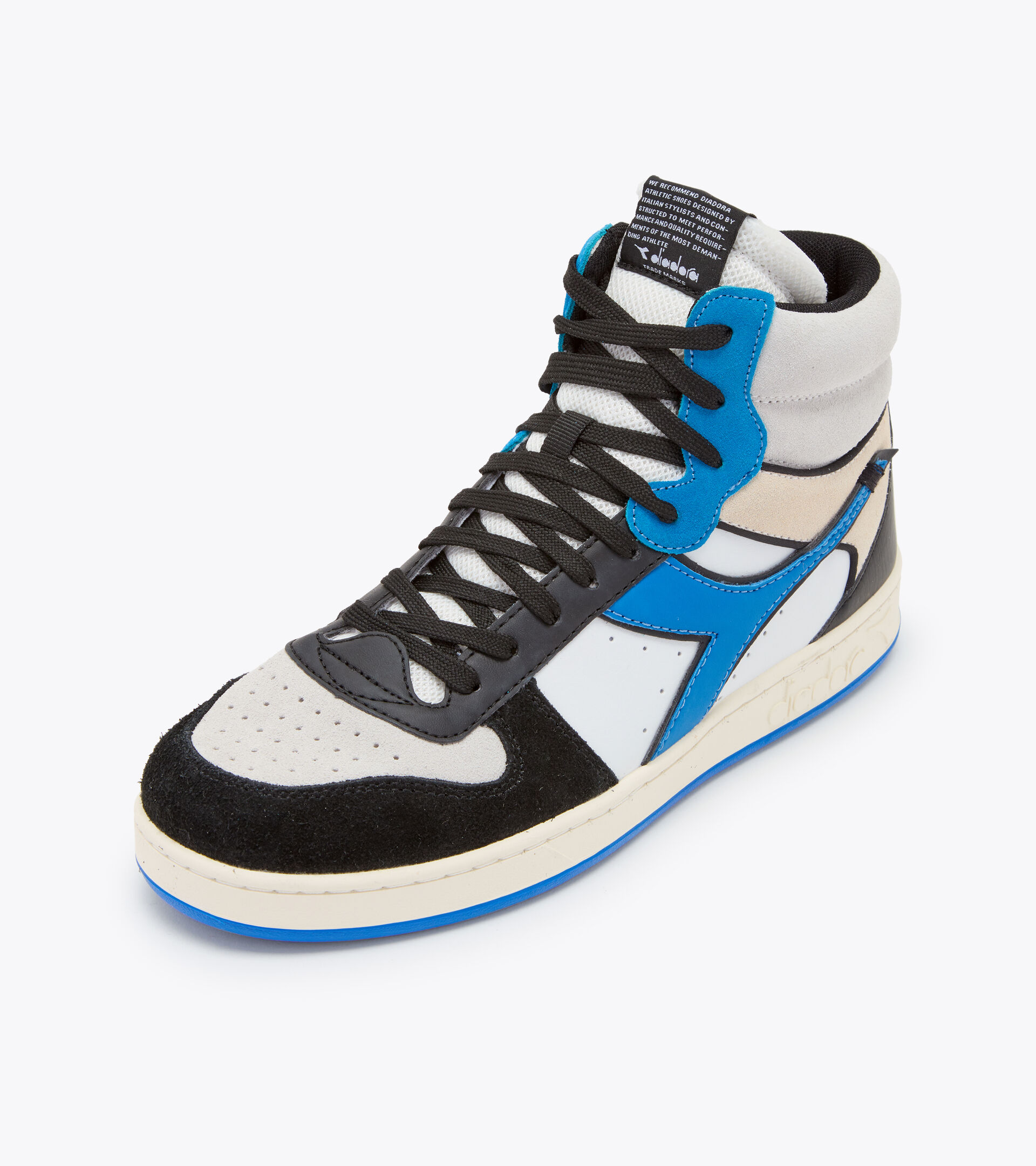 Sporty sneakers - Unisex MAGIC BASKET MID TWIN WHITE/ROYAL/BLACK - Diadora