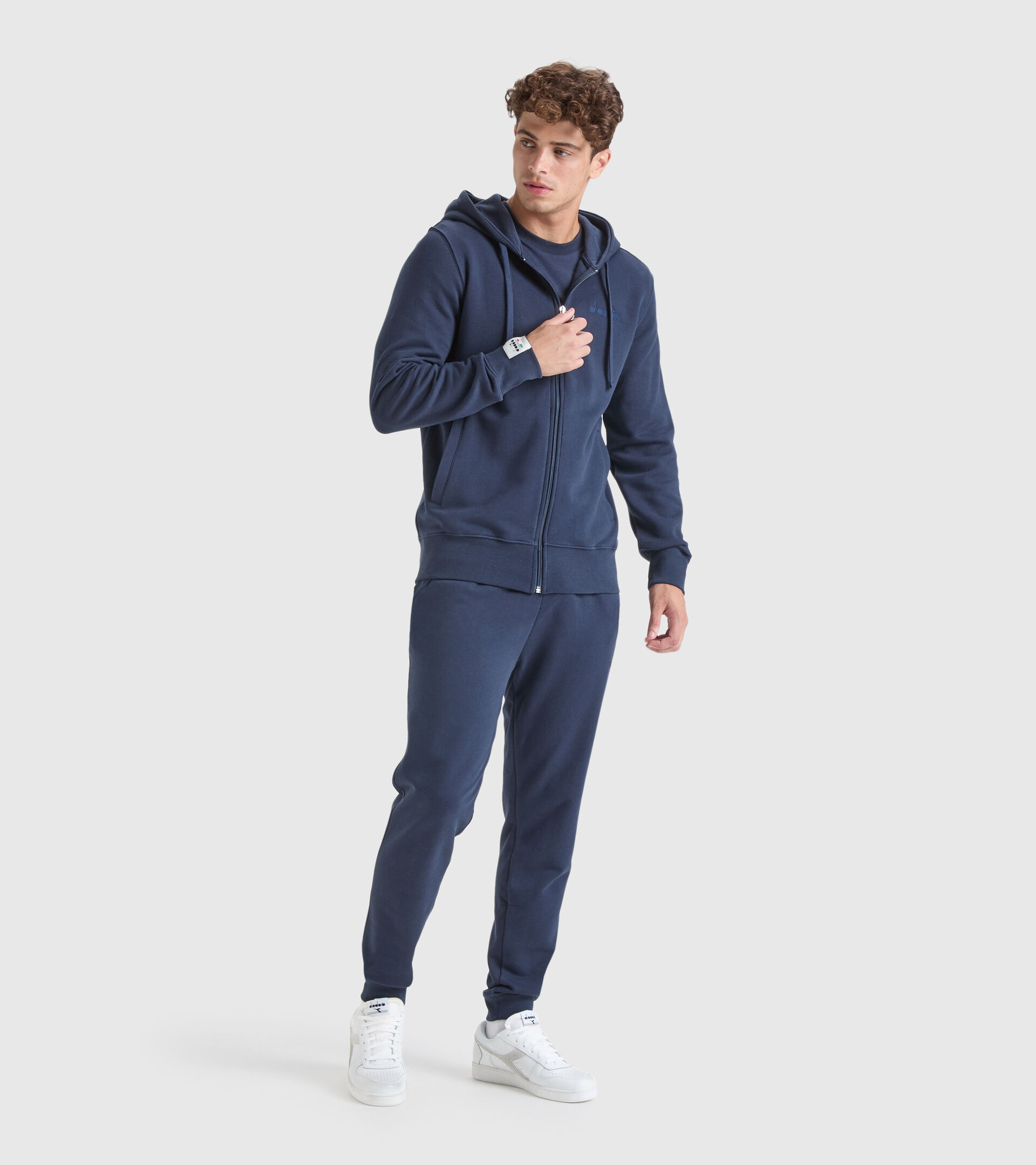 Felpa con cappuccio e zip - Made in Italy - Uomo HOODIE FZ MII BLU CORSARO - Diadora