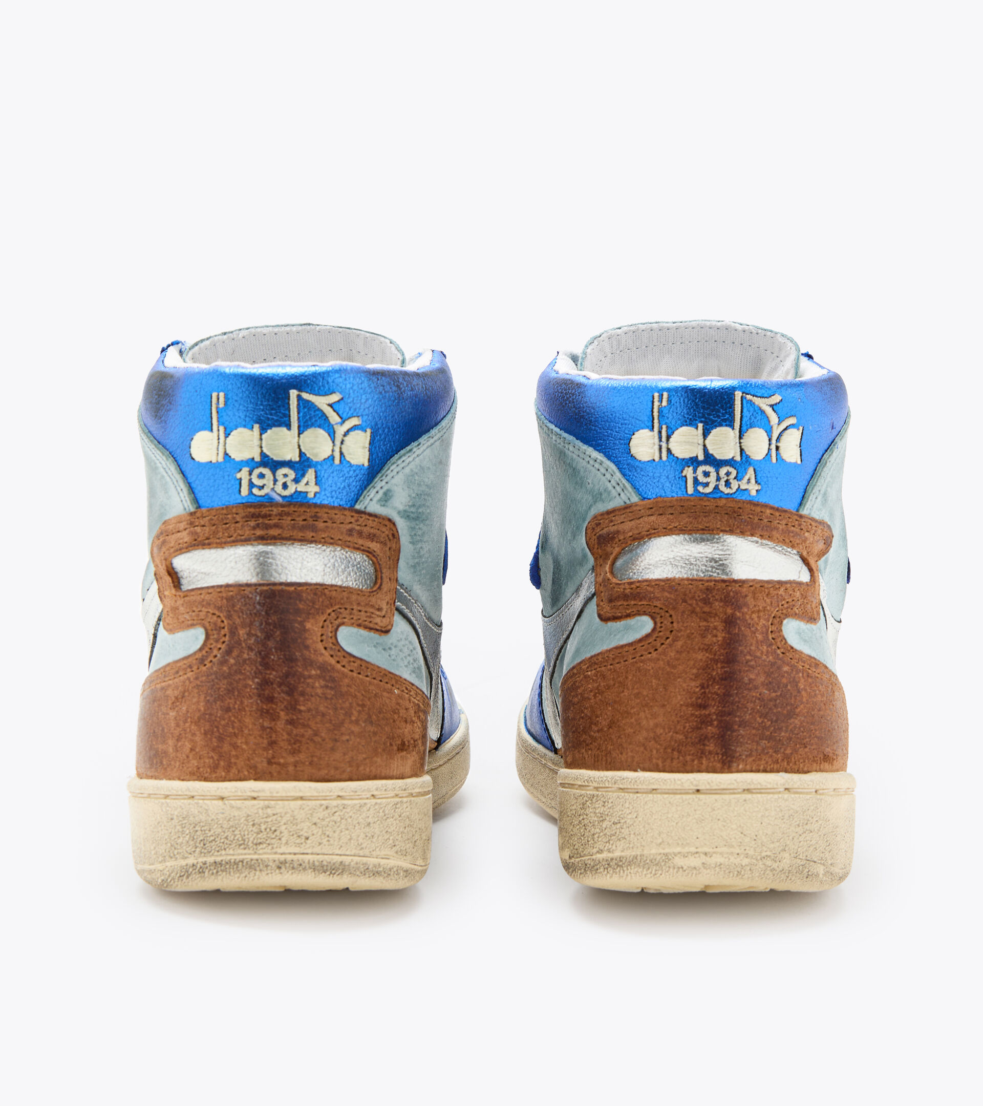 Heritage shoes - Women MI BASKET METAL PIGSKIN USED WN STARLIGHT BLUE - Diadora