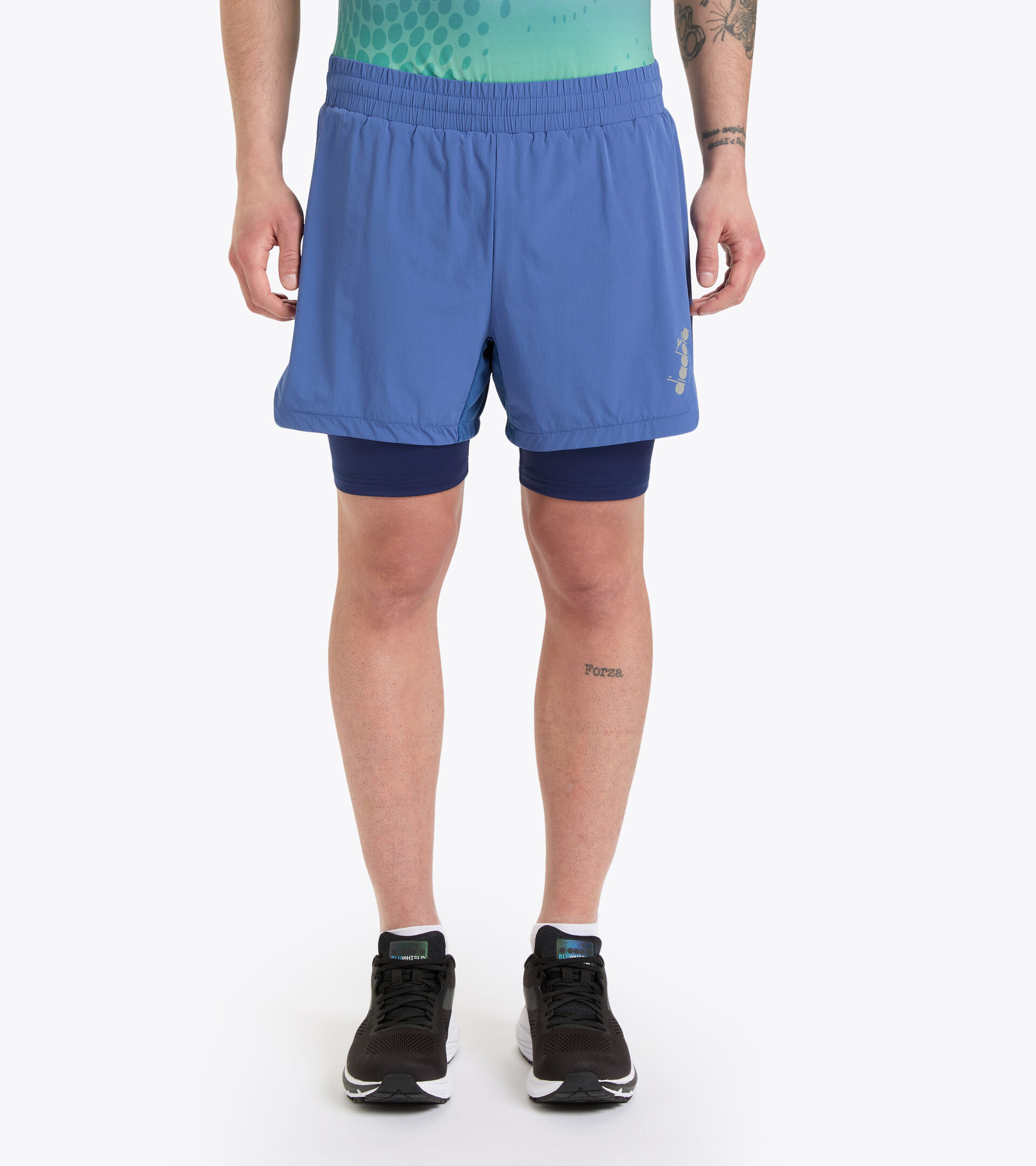 Double-layered shorts - Men DOUBLE LAYER BERMUDA BE ONE BLUE BYZANTINE - Diadora