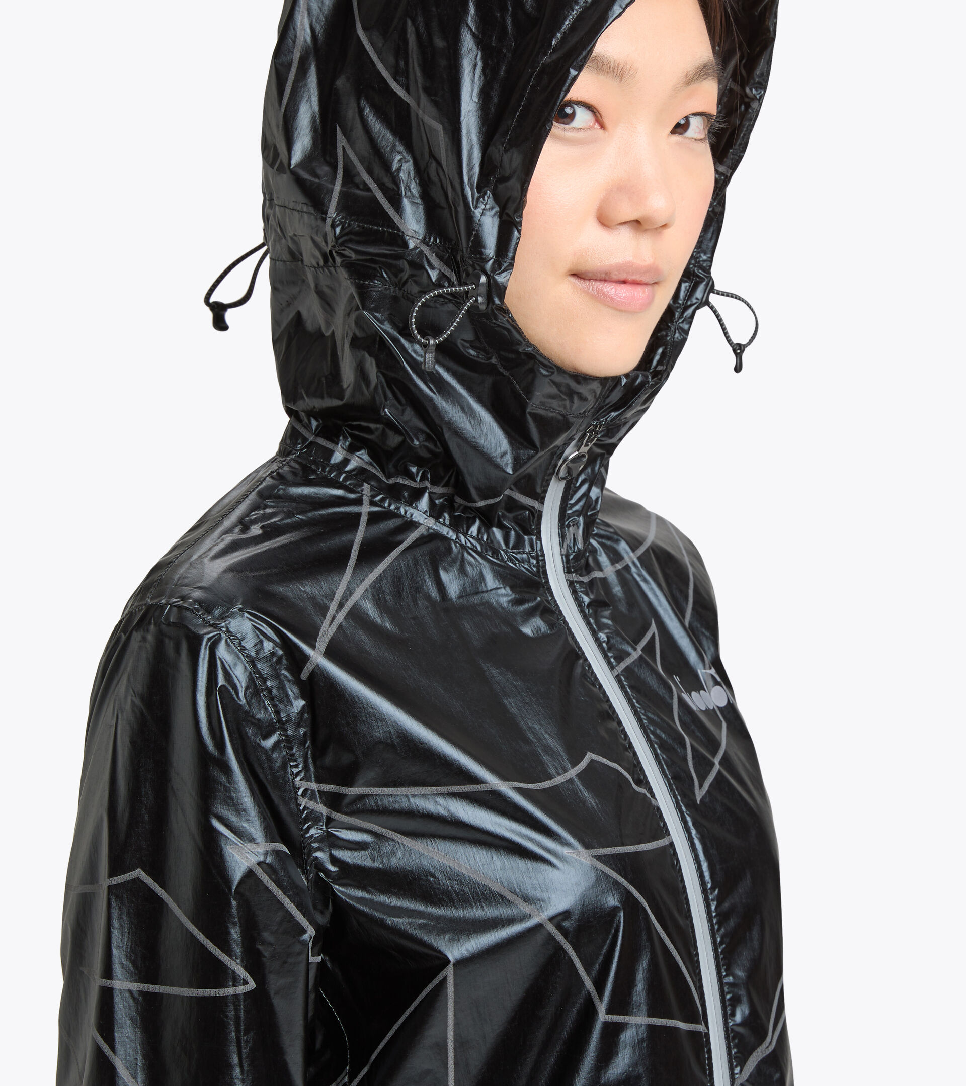Waterproof running jacket - Women L. RAIN LOCK JACKET BLACK - Diadora