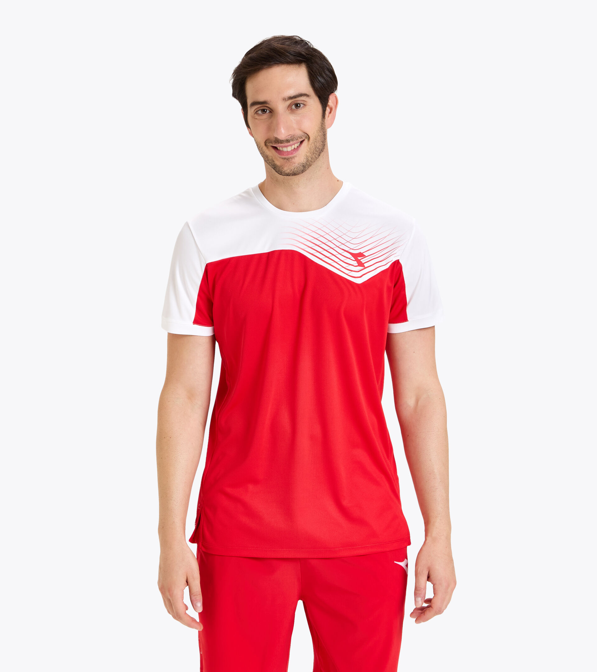 Tennis-T-Shirt - Herren T-SHIRT COURT TOMATENROT - Diadora