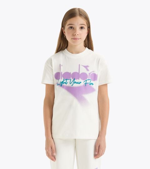 T-shirt - Bambina JG.T-SHIRT SS LOGO PIXEL CREMA NUVOLA - Diadora