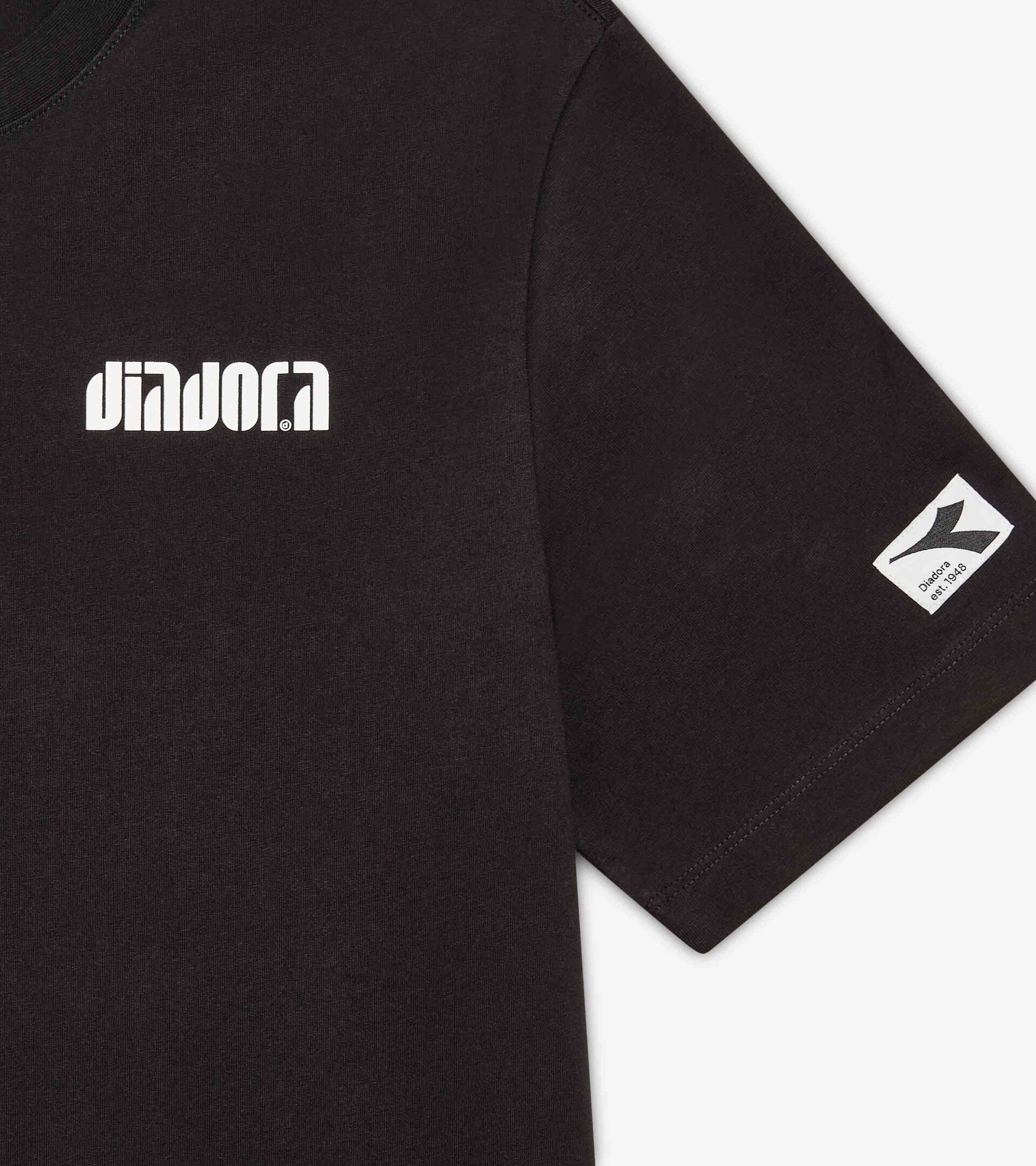 Cotton t-shirt - All-gender T-SHIRT SS ATHL. LOGO SL BLACK - Diadora