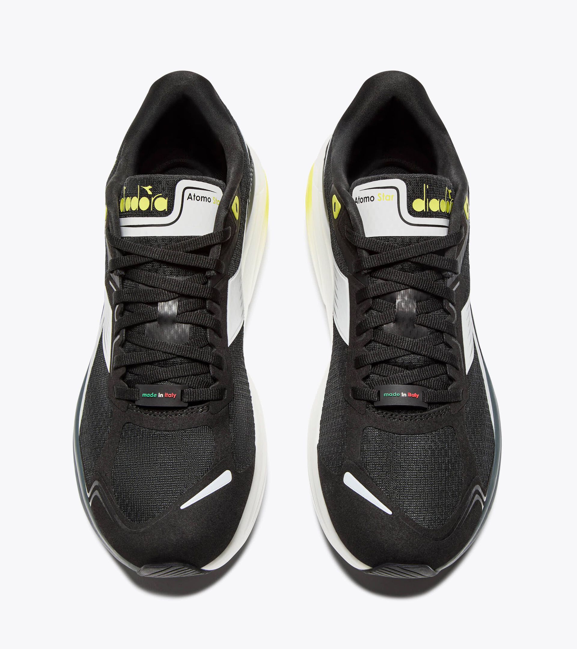 Made in Italy running shoe - Lightness and cushioning - All-Gender ATOMO STAR BLACK/WHITE (C7406) - Diadora
