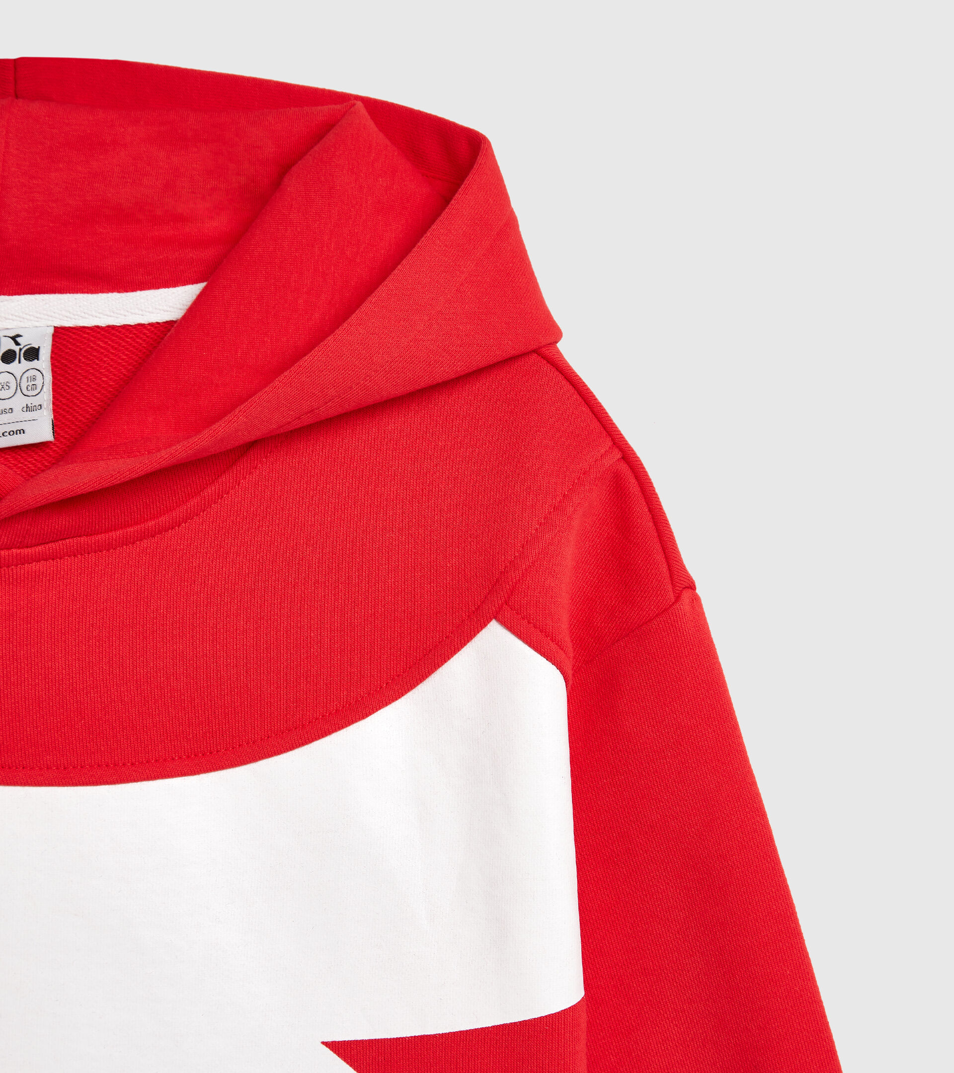 Sports sweatshirt with maxi-logo - Boys JB.HOODIE POWER LOGO POPPY RED - Diadora