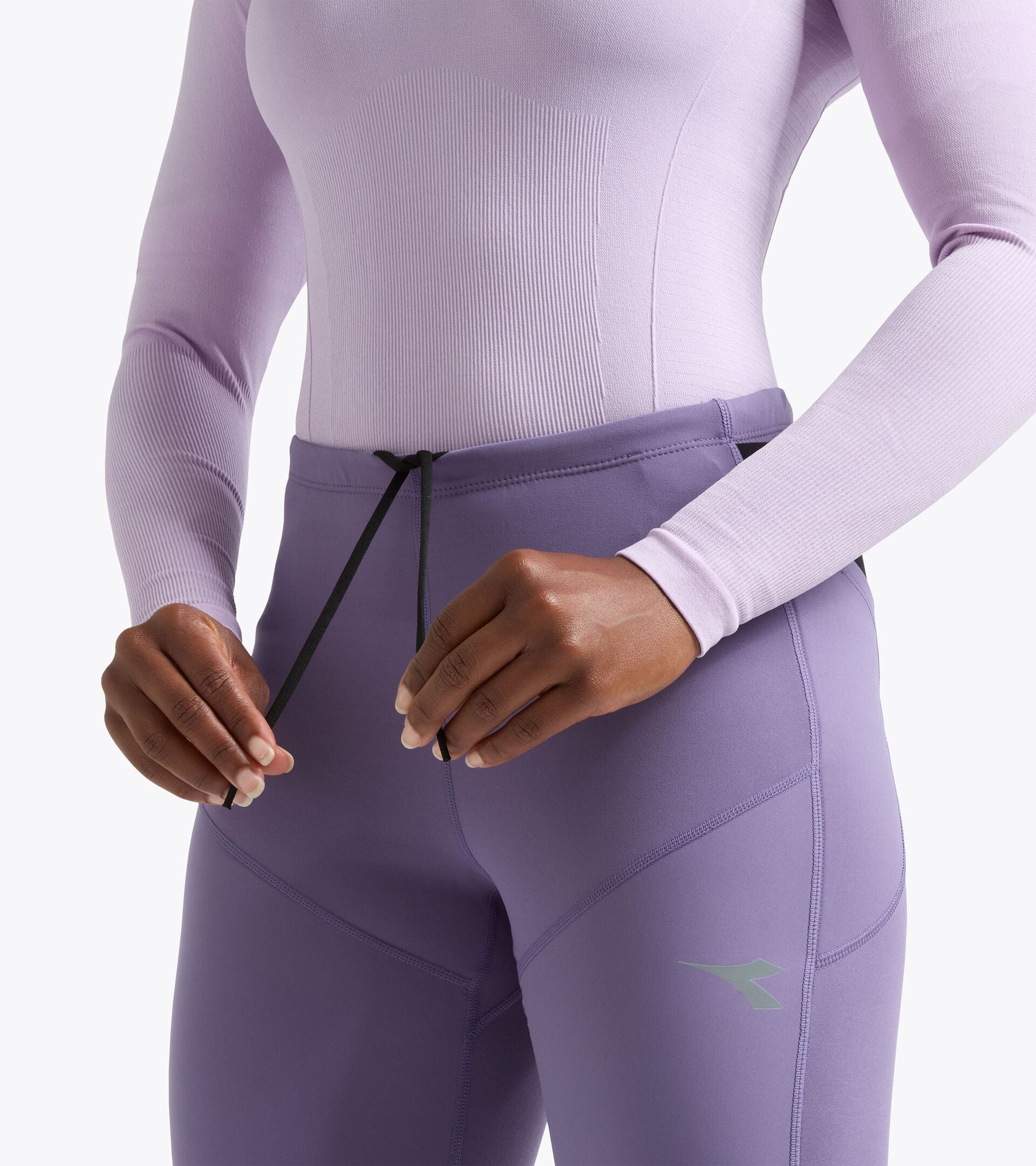 Thermoregulierende Leggings mit FIBRAZERO-Garnen - Winter Protection - Damen L. RUN TIGHTS WINTER FIBRAZERO TRAUBENKOMPOTT - Diadora