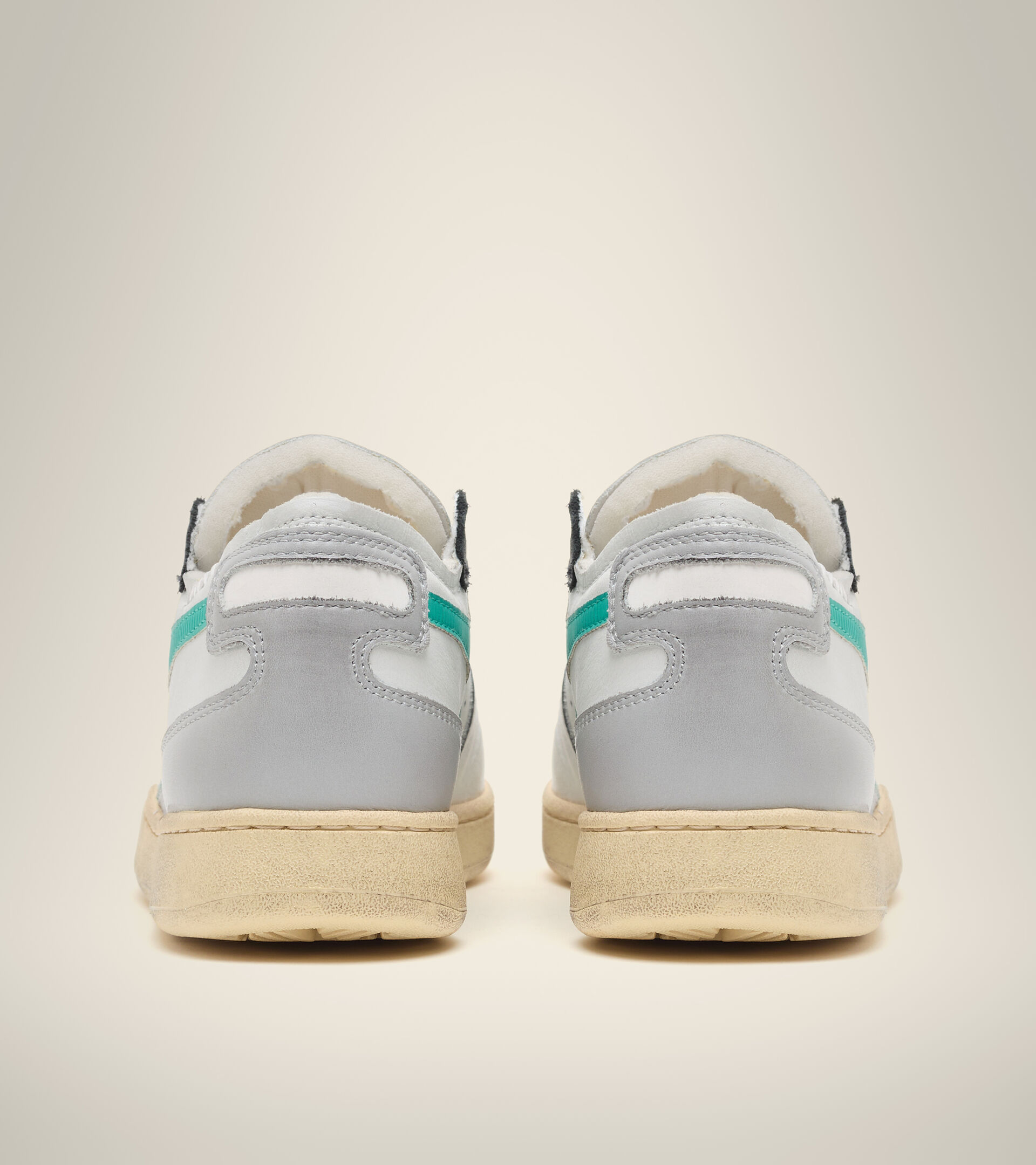 Footwear Heritage UNISEX MI BASKET ROW CUT WHITE/HIGH RISE/PEACOCK GREEN Diadora