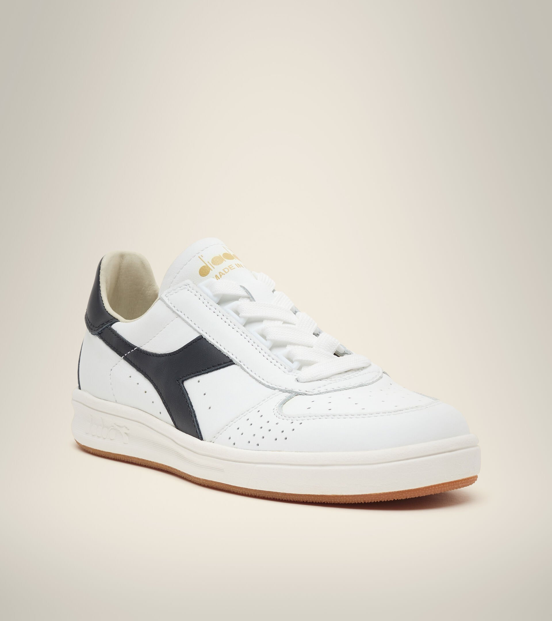 Made in Italy Heritage shoe - Unisex B.ELITE H ITALIA SPORT WHITE/BLACK/GOLD - Diadora