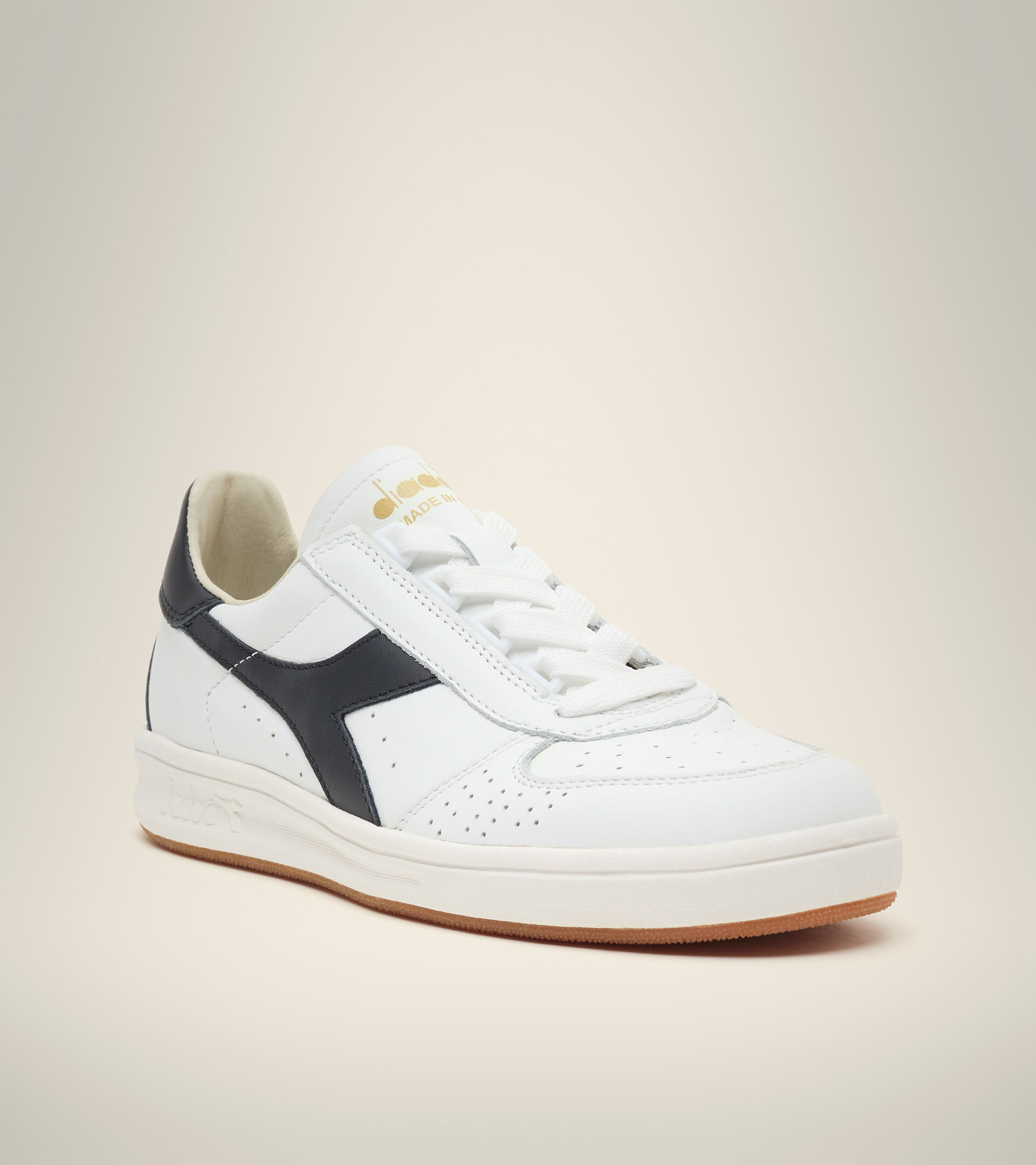 Heritage-Schuh Made in Italy - Unisex B.ELITE H ITALIA SPORT BIANCO/NERO/ORO - Diadora