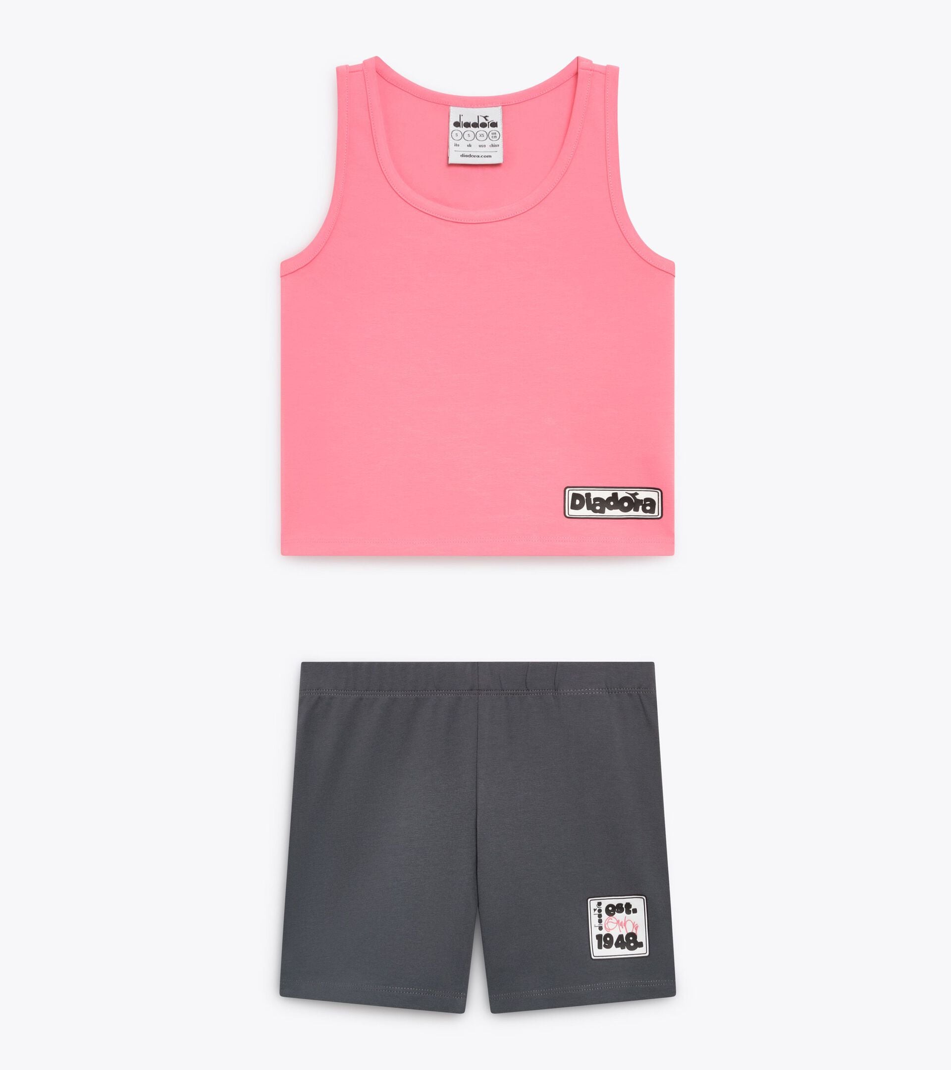 Conjunto deportivo - Camiseta sin mangas y pantal&oacute;n corto - Ni&ntilde;a JG. SET ESS. SPORTS SL ROSA LIMONADA - Diadora