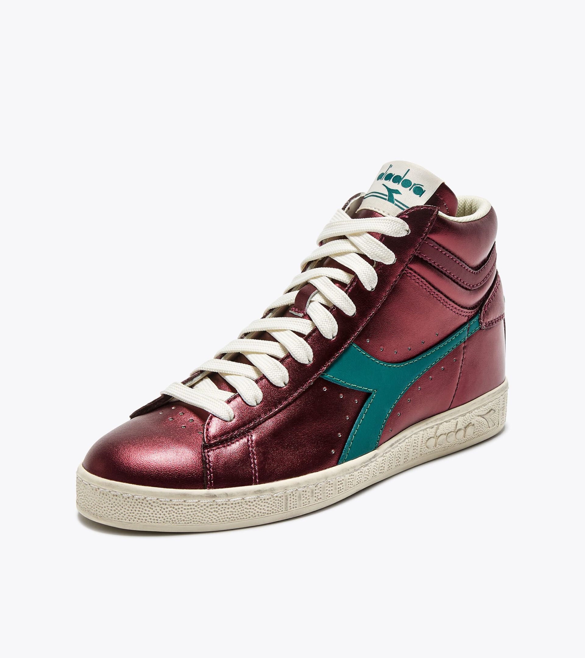 Zapatilla deportiva de piel - Mujer  GAME L HIGH METALLIC WN ROJO SECOYA - Diadora