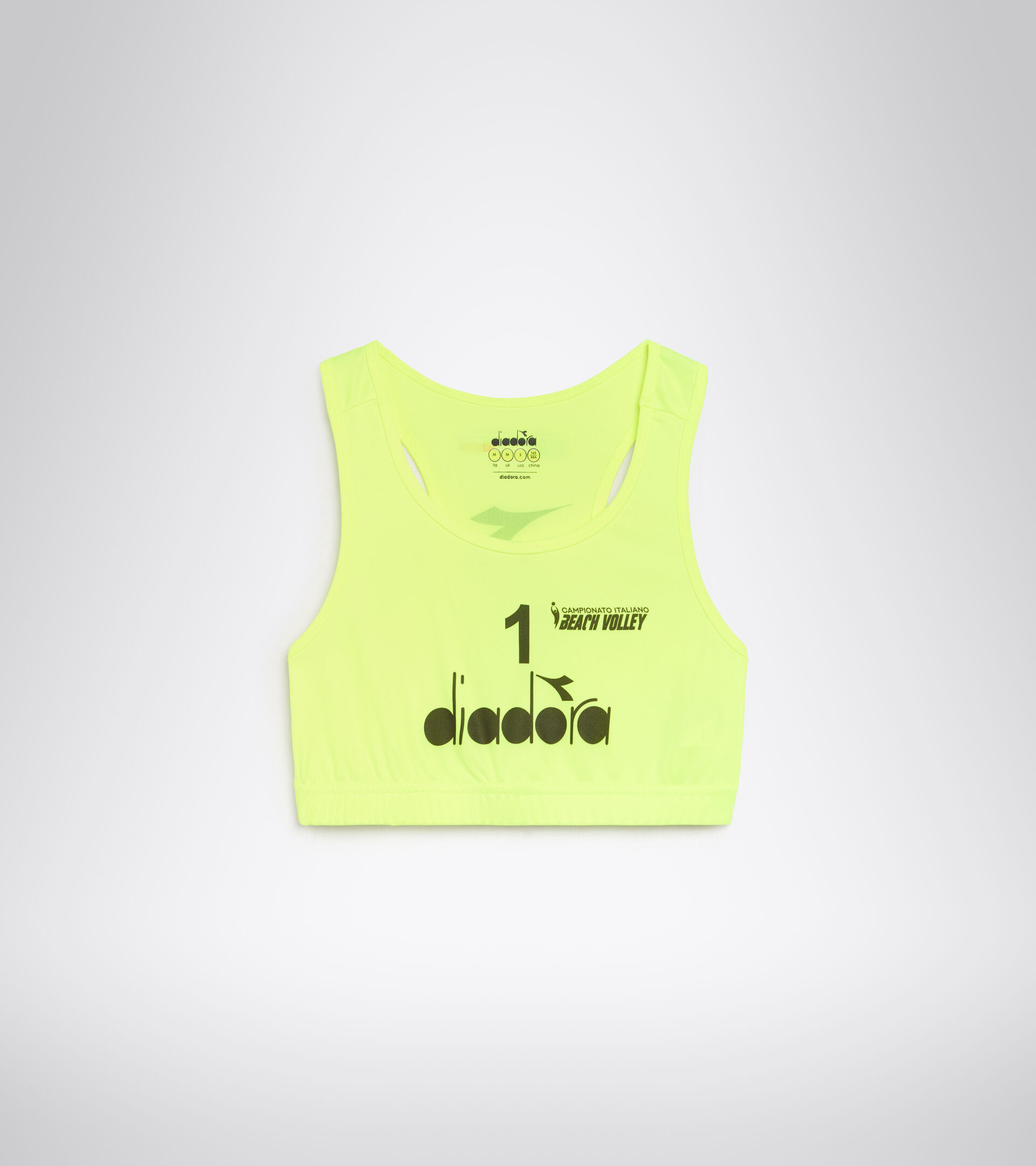 Sports bra - Italian Beach Volley Championship TOP GARA DONNA #1 CAMP. ITALIANO FLUO YELLOW DD - Diadora