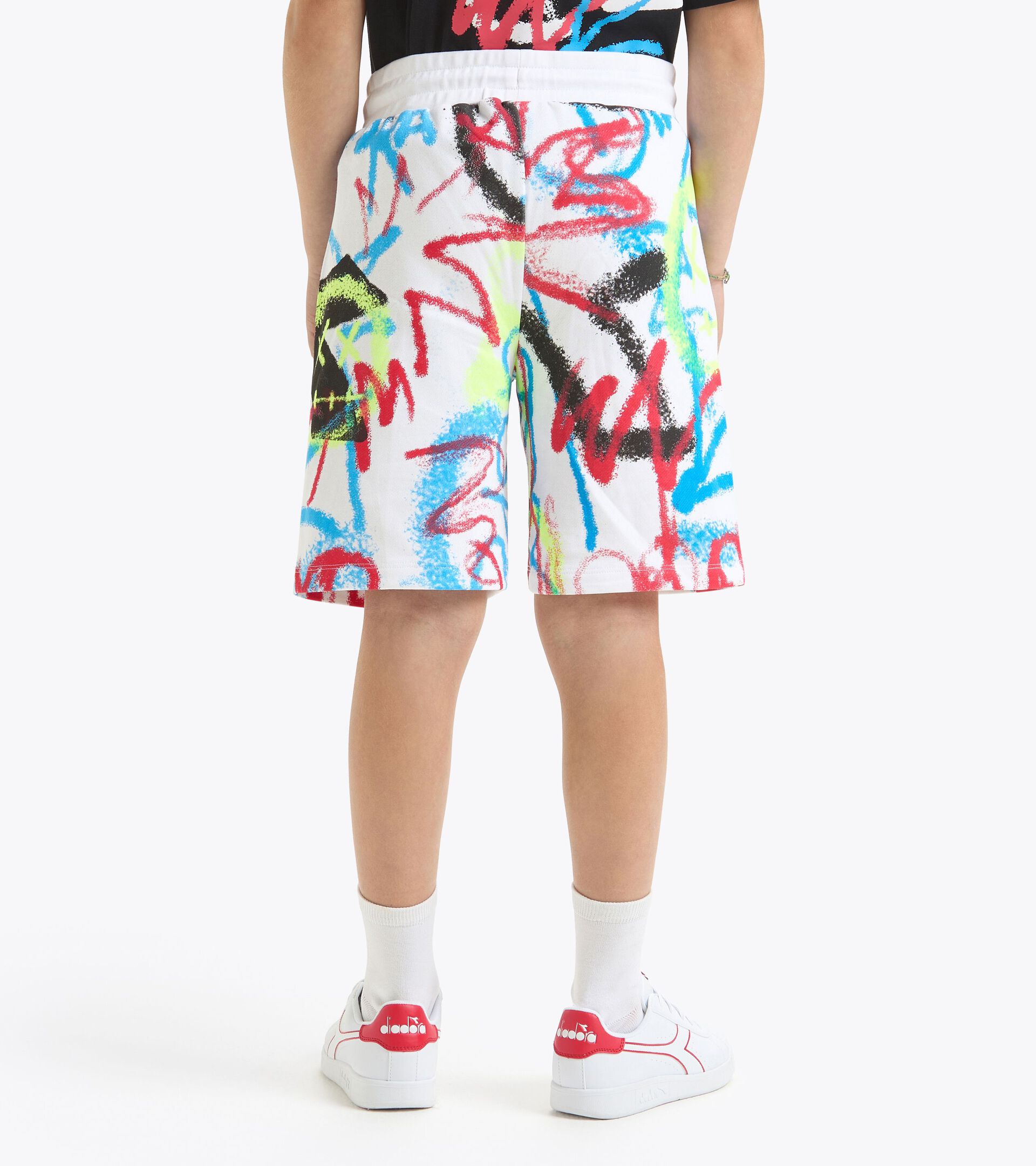 Bermuda shorts - Graffiti-inspired print - Boy
 JB. BERMUDA GRAFFITI ANTIQUE WHITE - Diadora