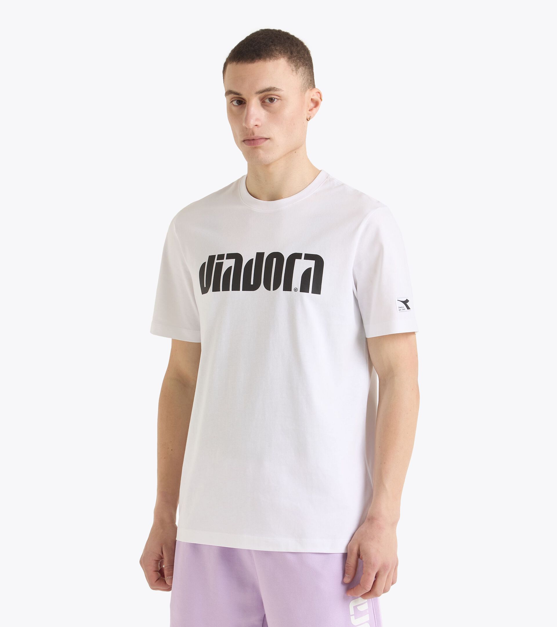 T-shirt - All-gender T-SHIRT SS ATHL. LOGO OPTICAL WHITE - Diadora