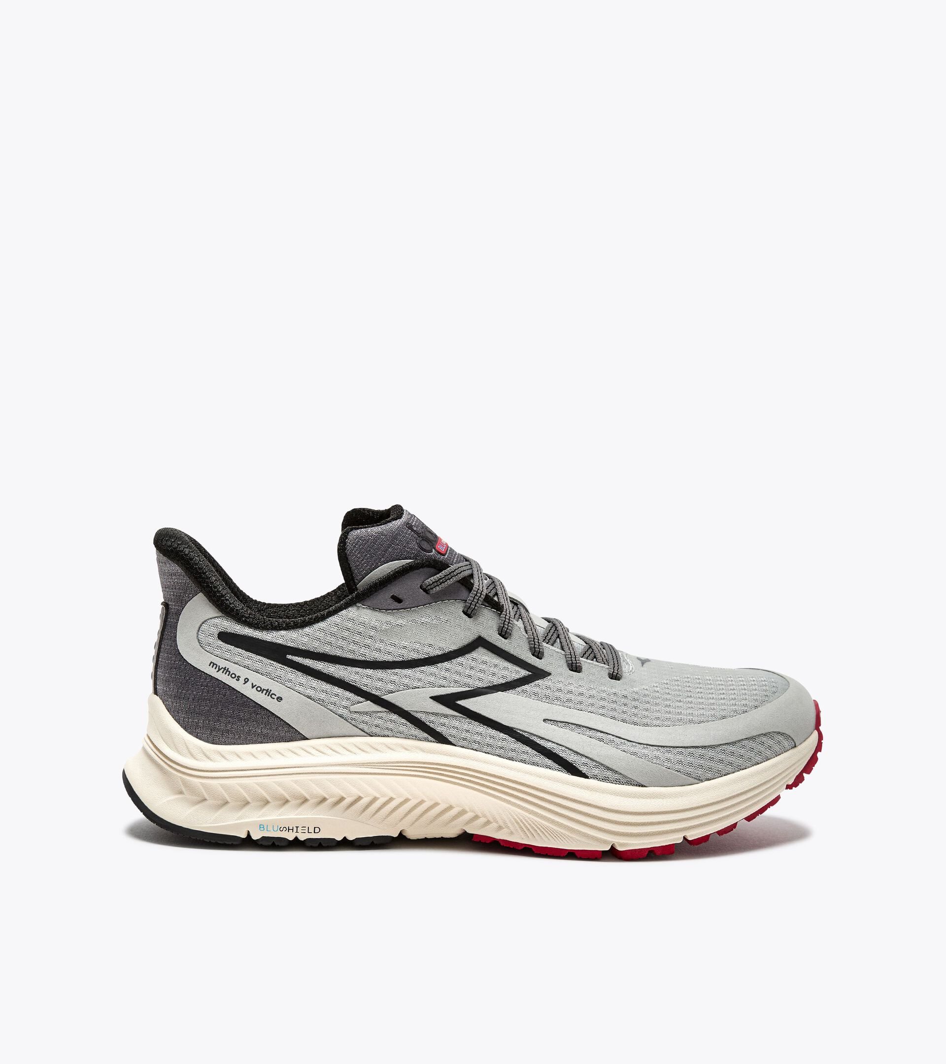 Zapatillas de running - Amortiguación y protección - Hombre
MYTHOS BLUSHIELD 9 VORTICE PLATA DD/GRIS ACERO/NEGRO - Diadora