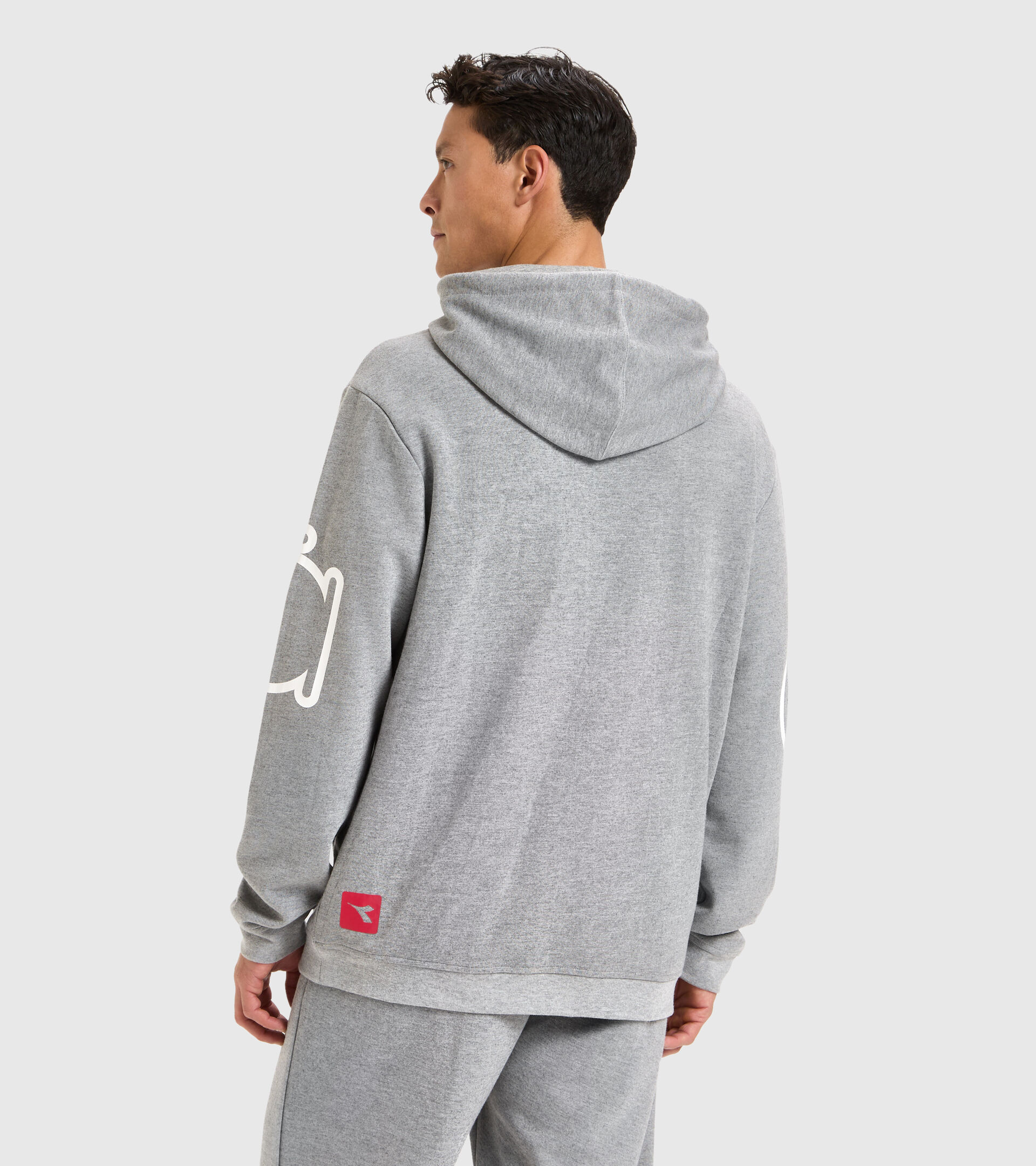 Viscose and polyester sweatshirt - Men HOODIE URBANITY LIGHT MIDDLE GREY MELANGE - Diadora