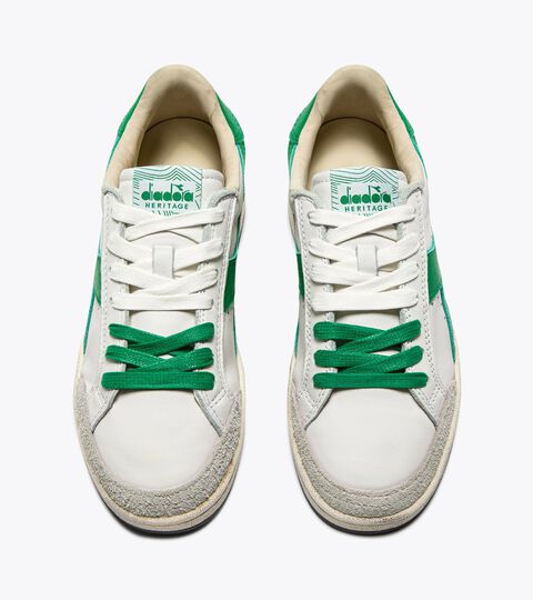 PRESTIGE USED, WHITE/PEAS CREAM Heritage sneaker made from leather - All-gender PRESTIGE USED WHITE/PEAS CREAM - Diadora