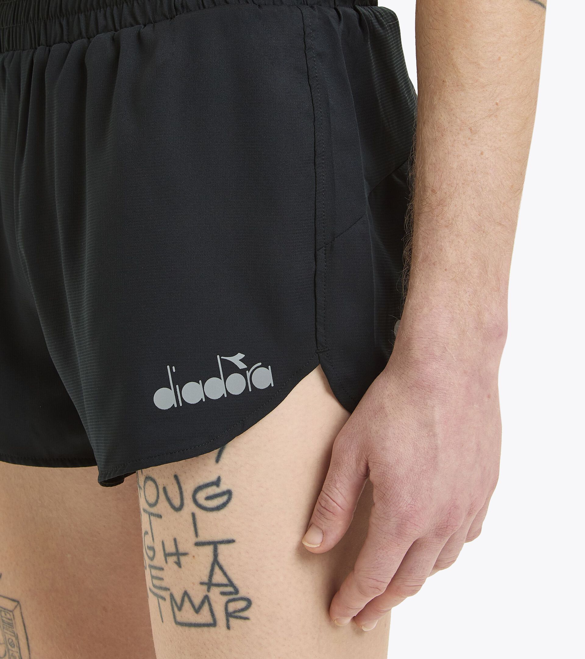 3’’ running shorts - Light fabric - Men’s SUPER LIGHT SPLIT SHORTS 3'' BLACK - Diadora
