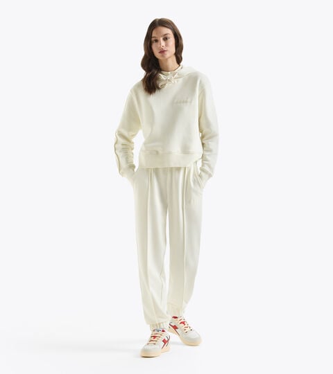 Unbrushed cotton tracksuit (hoodie and trousers) - Women L. HOODIE ATHLETIC LOGO TRACKSUIT white  - null